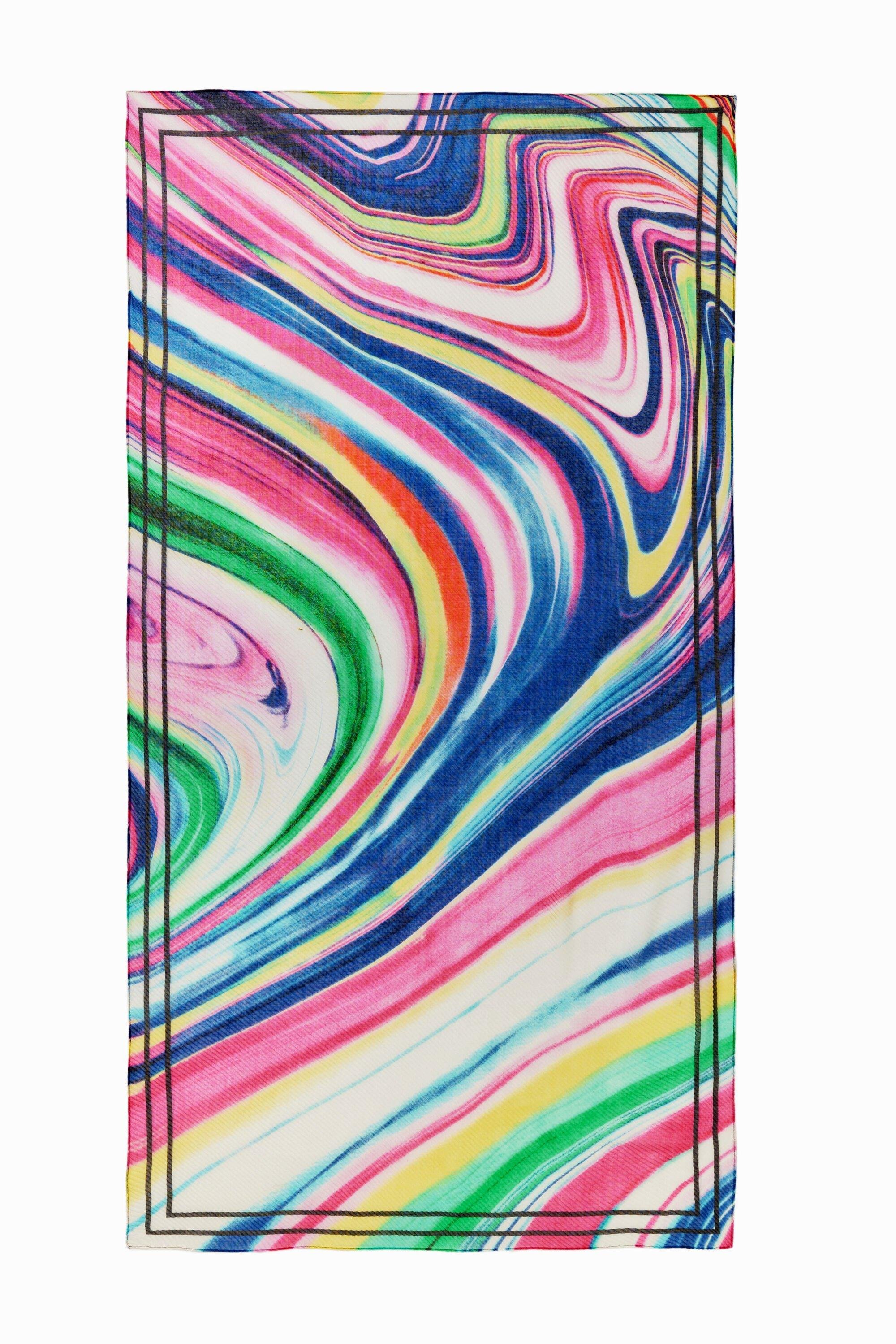 Multicolour pleated rectangular foulard by DESIGUAL
