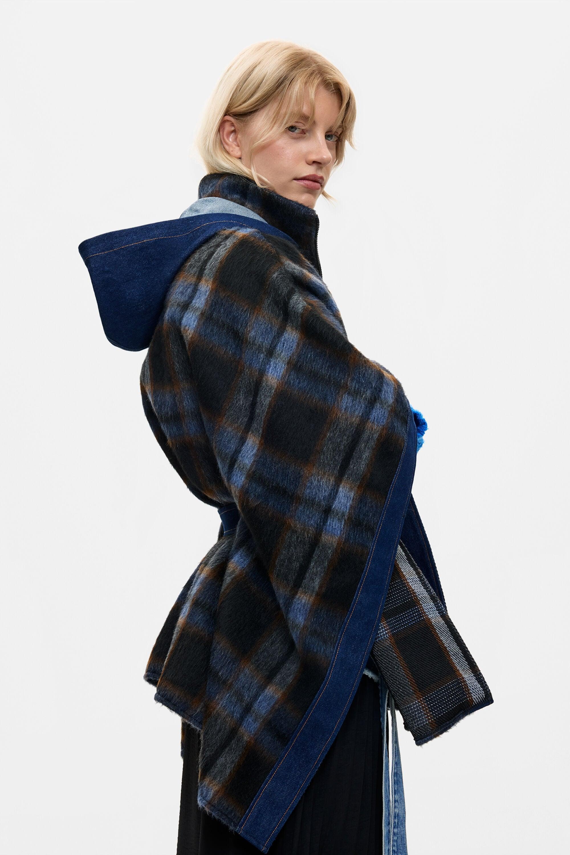 Plaid denim poncho by DESIGUAL