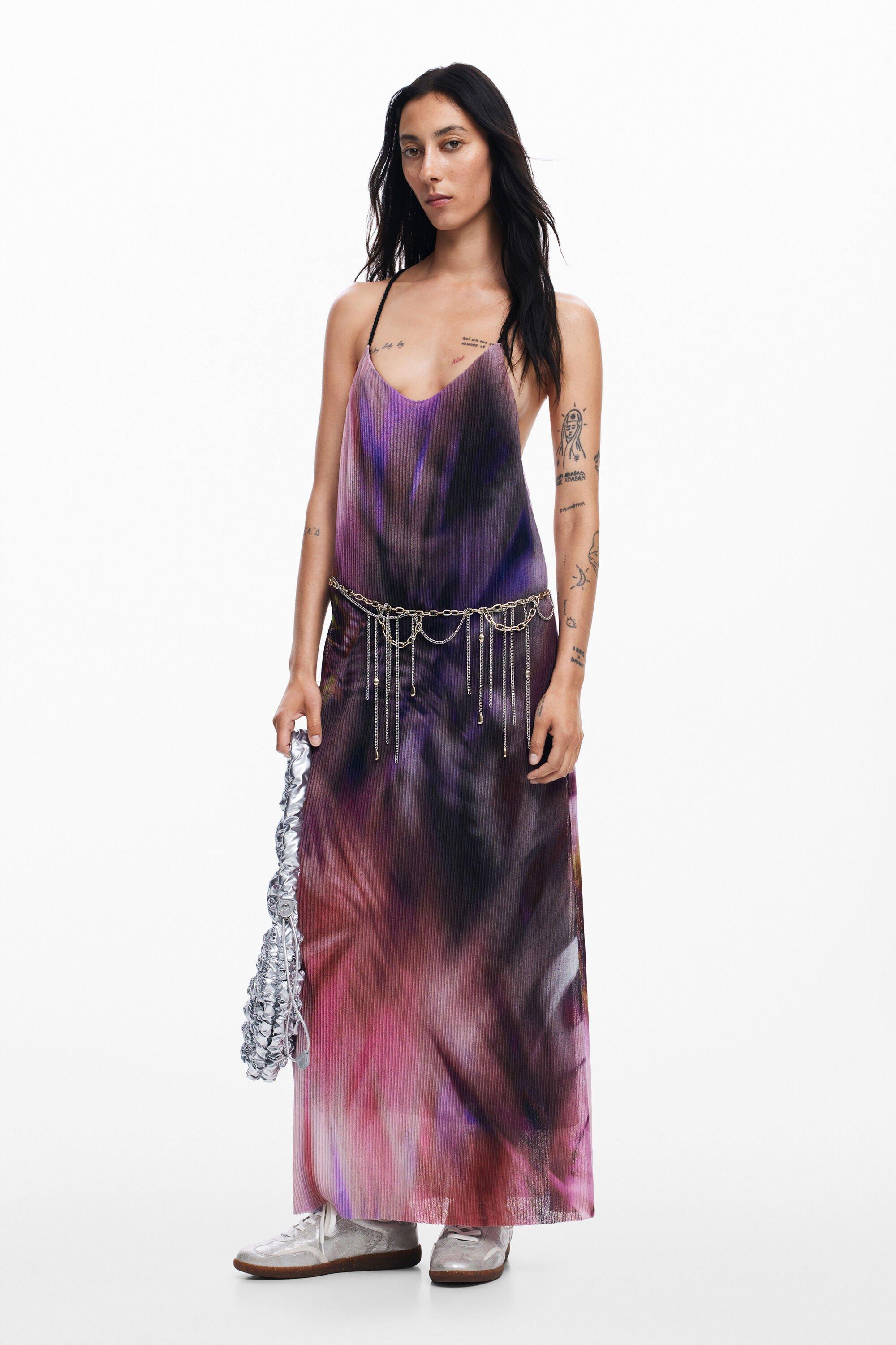 Pleated dress with floral print by DESIGUAL