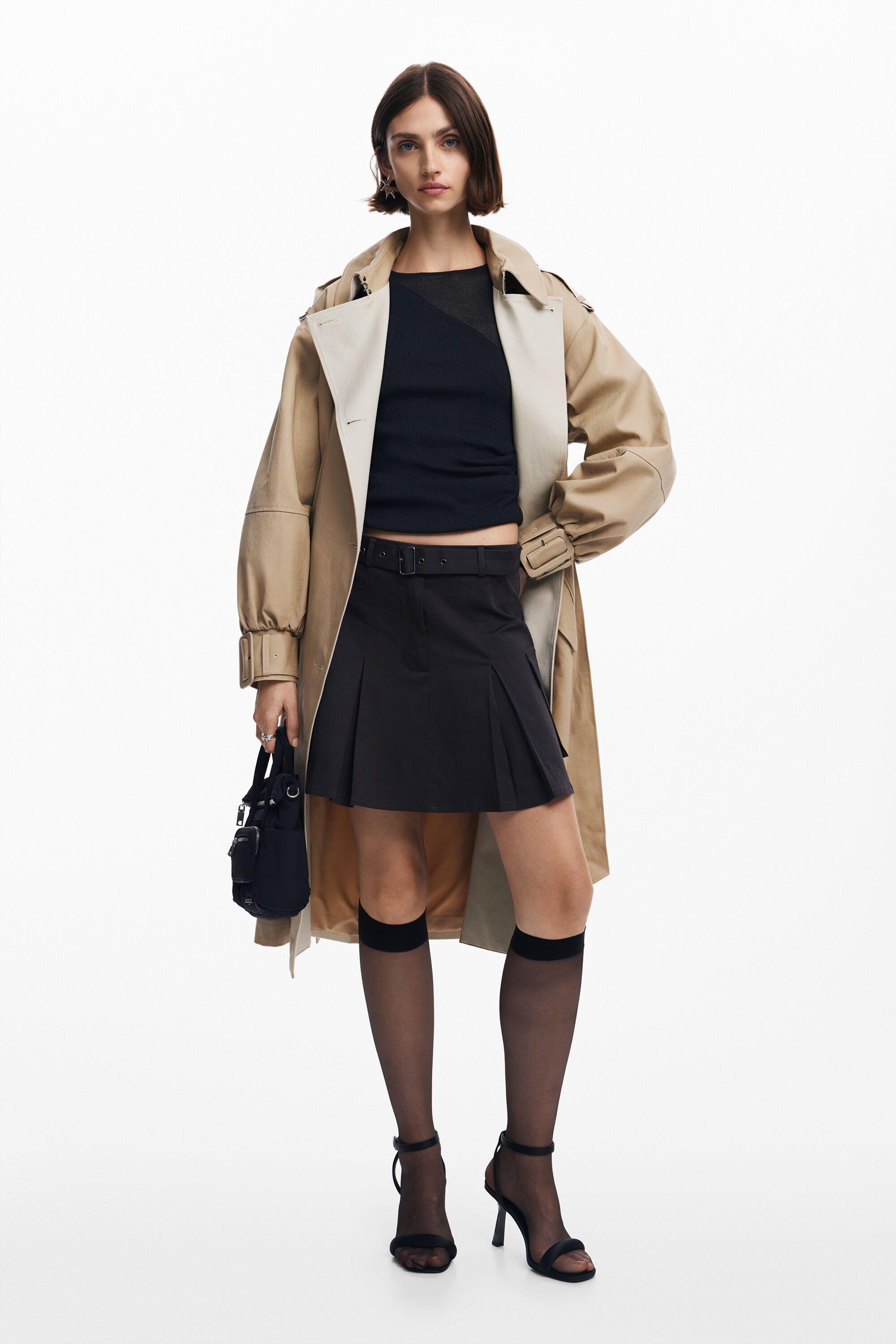 Pleated skirt with belt by DESIGUAL