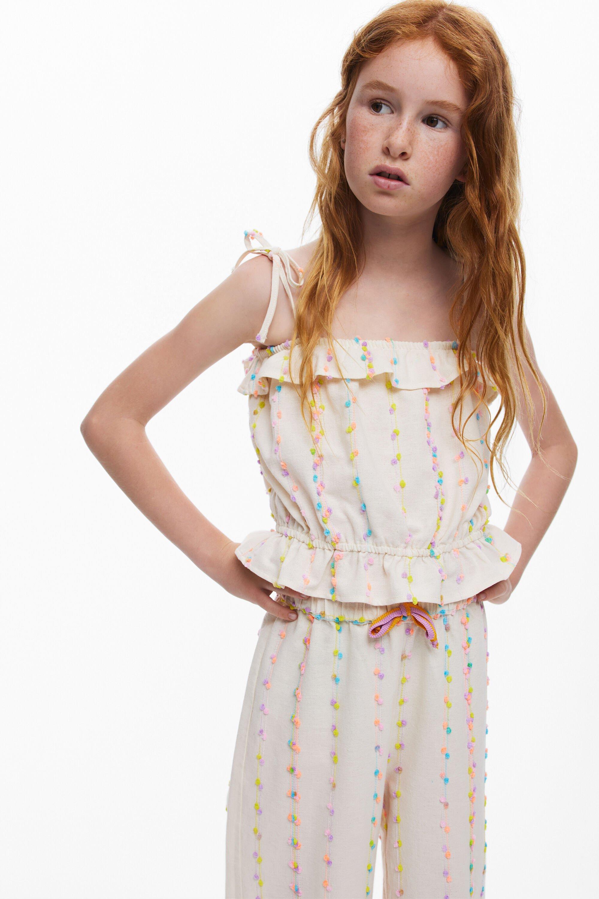 Pom-pom strap top by DESIGUAL