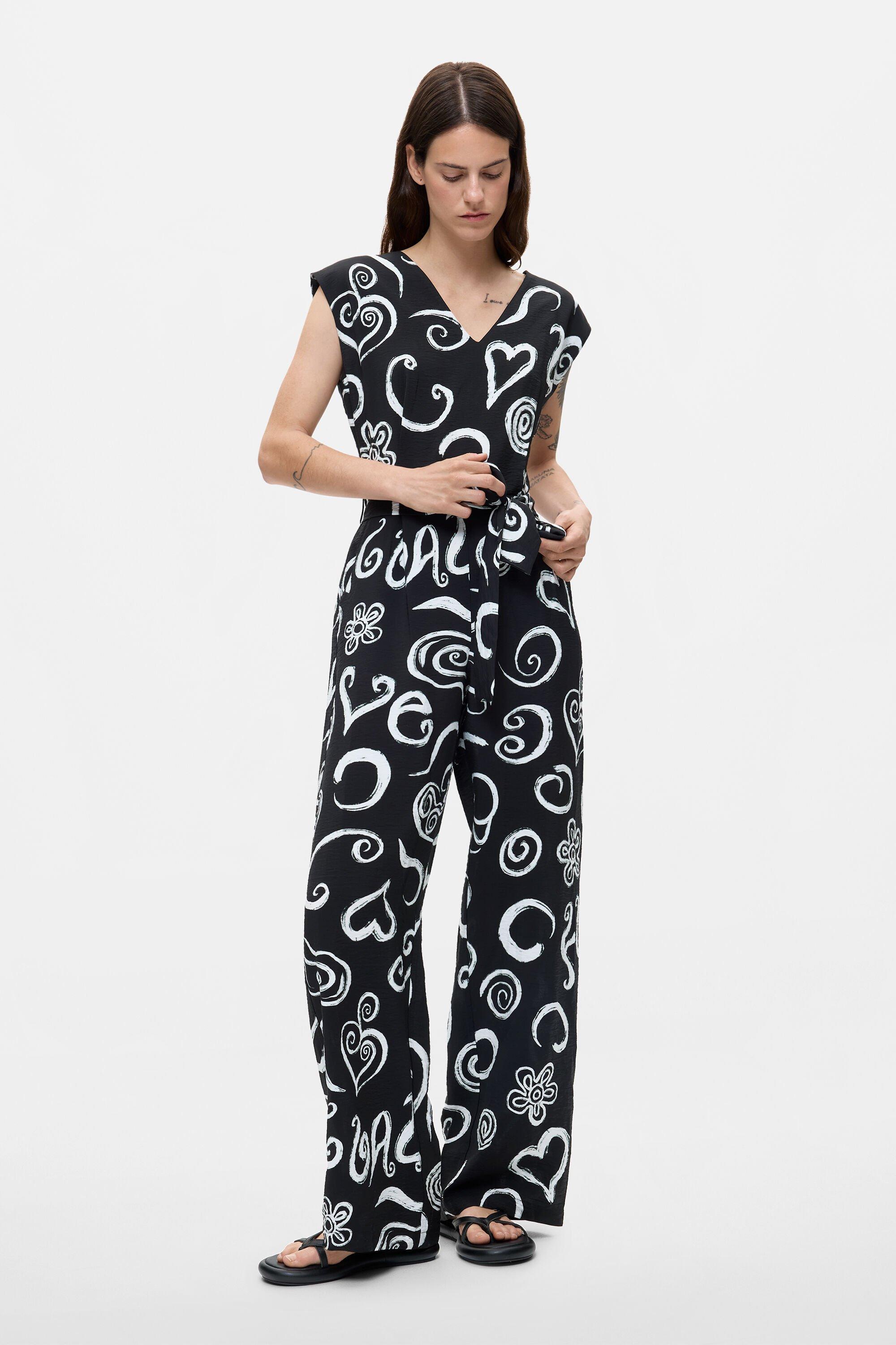 Printed Letter Jumpsuit by DESIGUAL