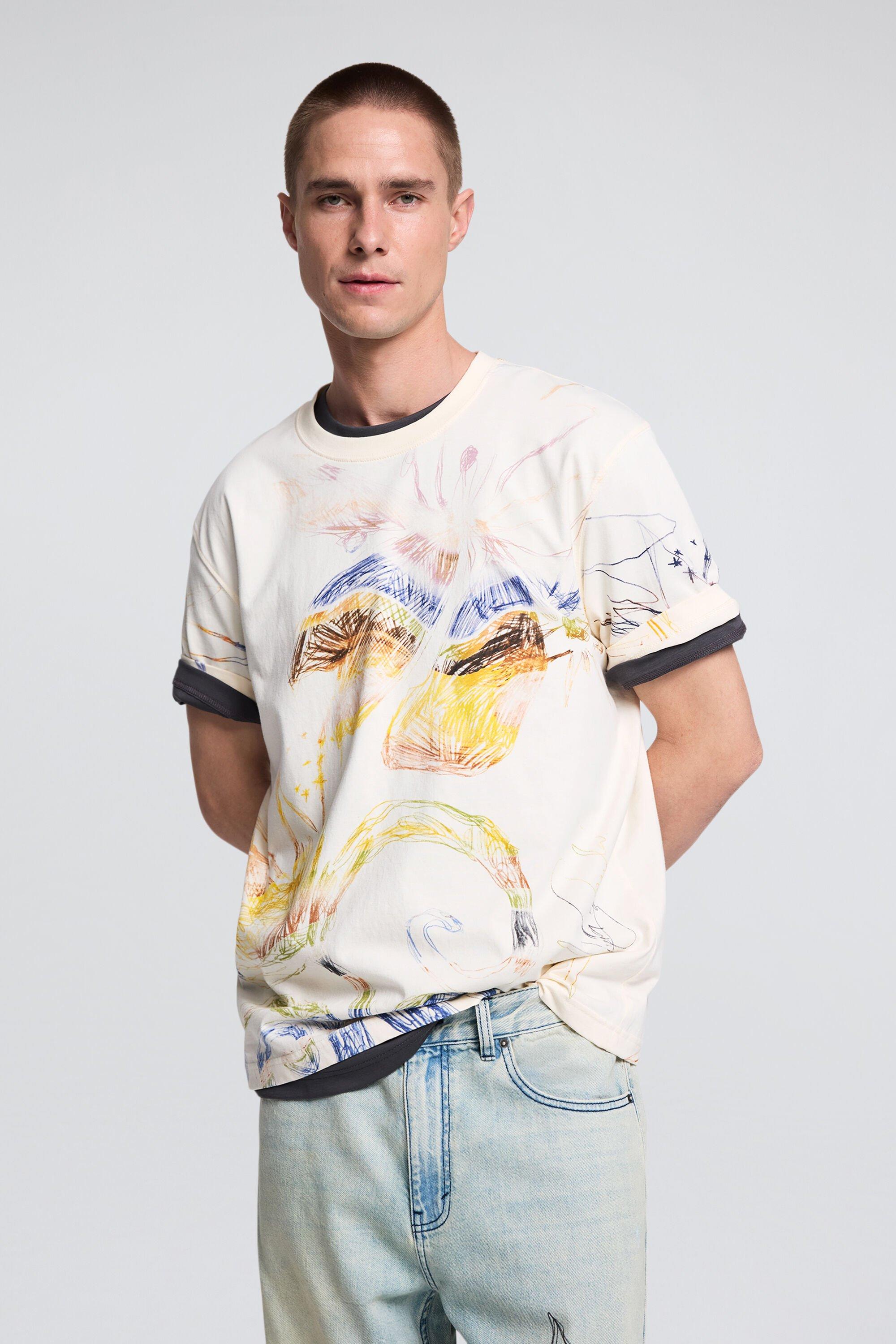 Printed T-shirt with drawings by DESIGUAL
