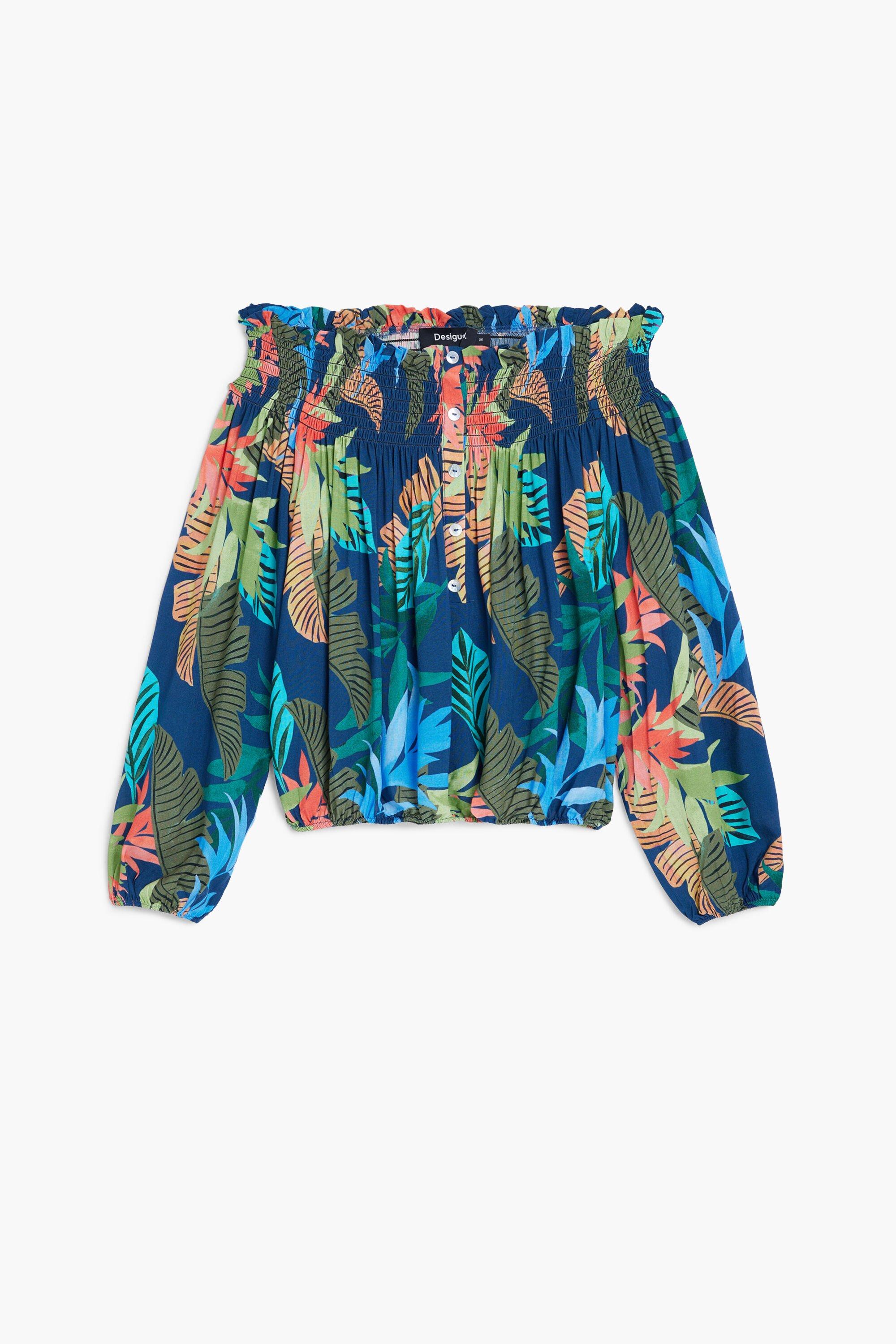 Printed blouse with boat neckline by DESIGUAL