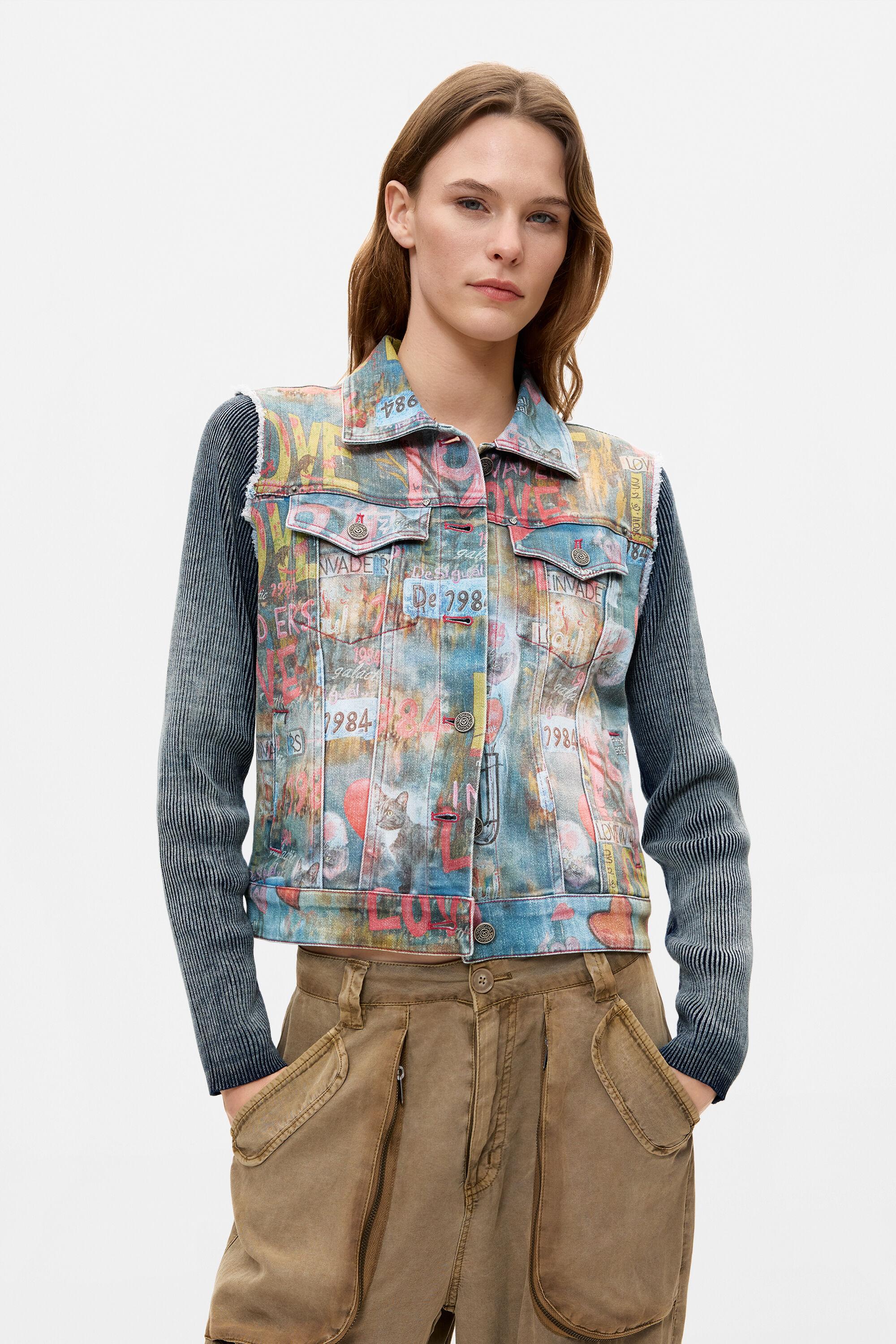 Printed denim jacket by DESIGUAL