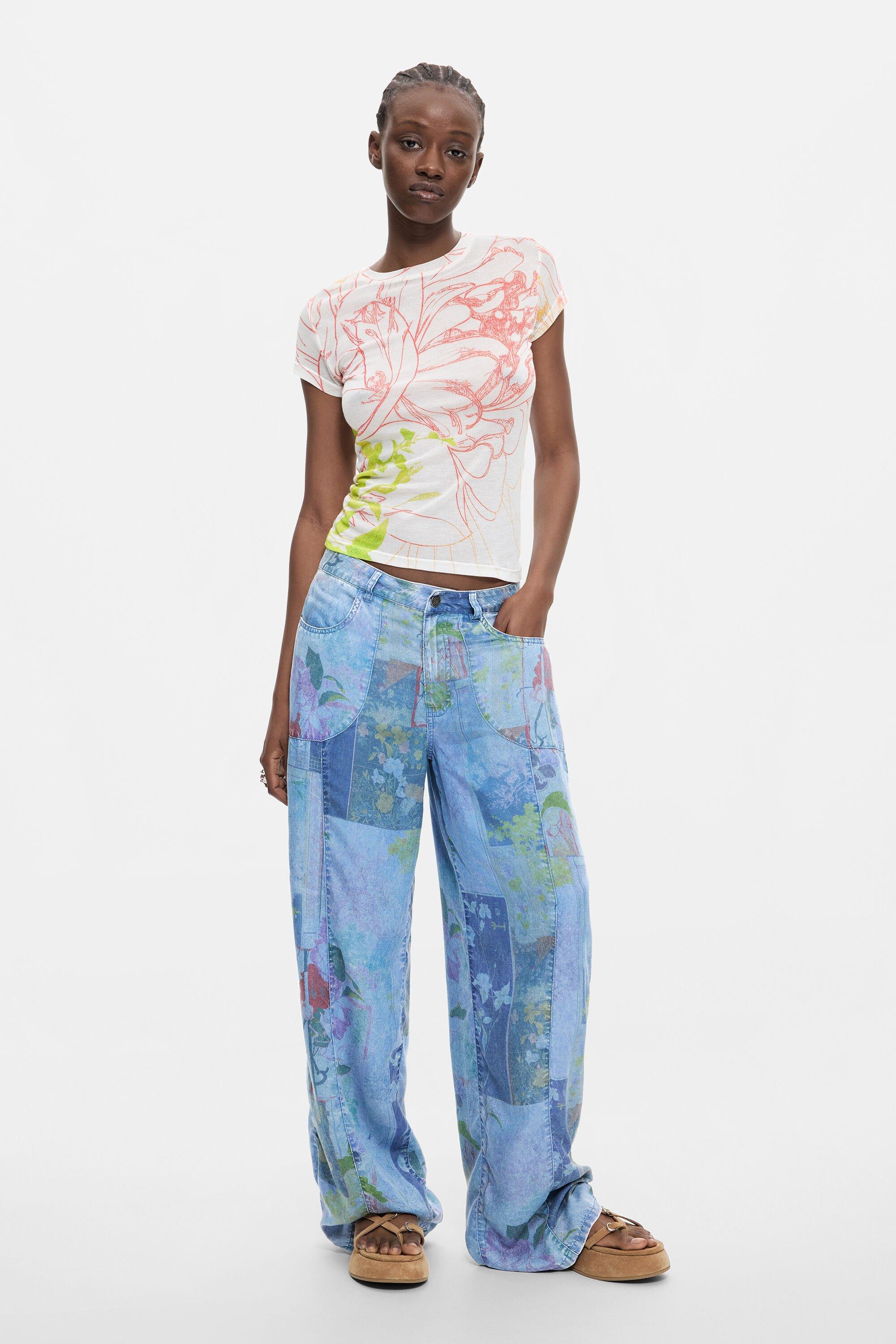 Printed denim trousers by DESIGUAL