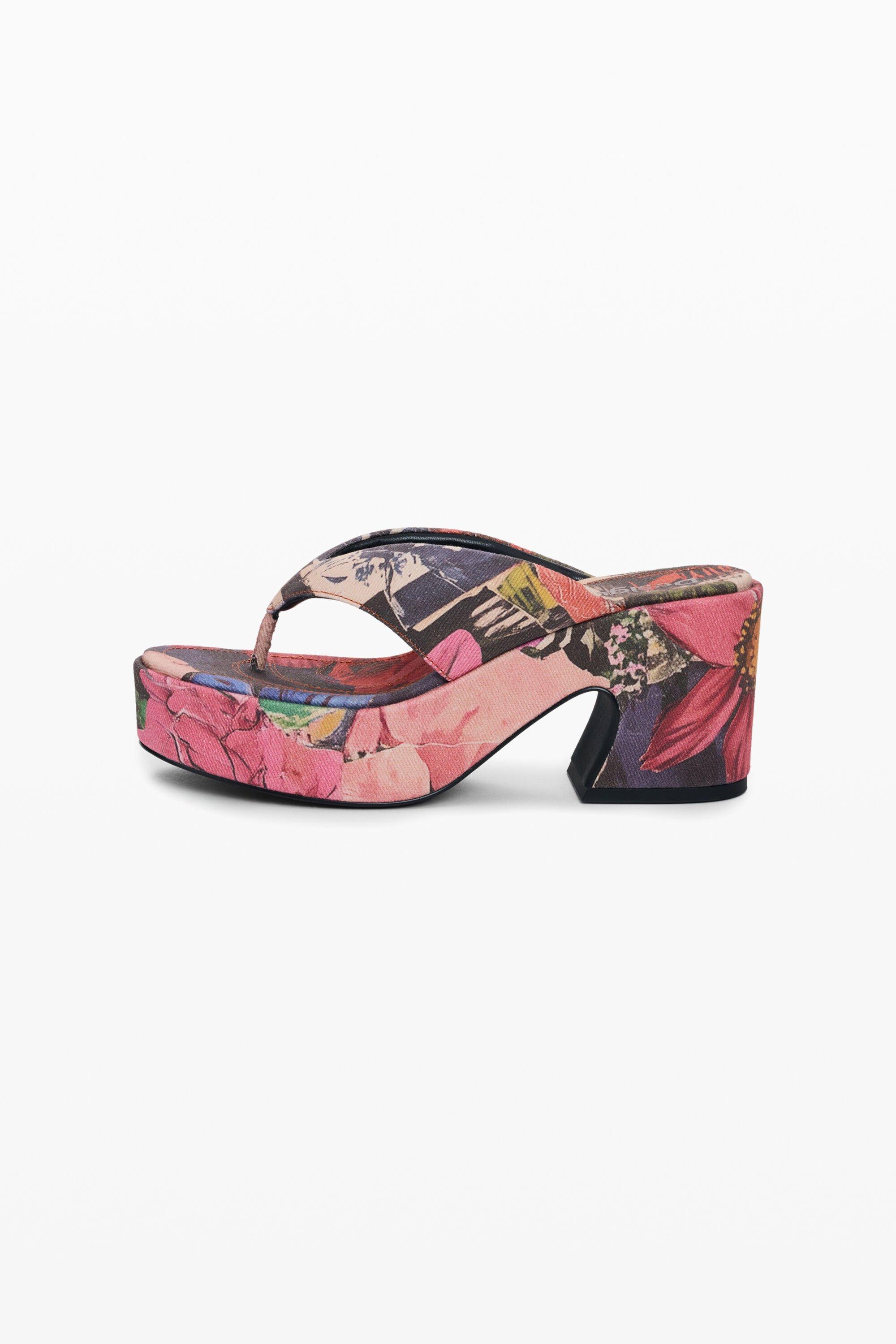 Printed platform sandal by DESIGUAL