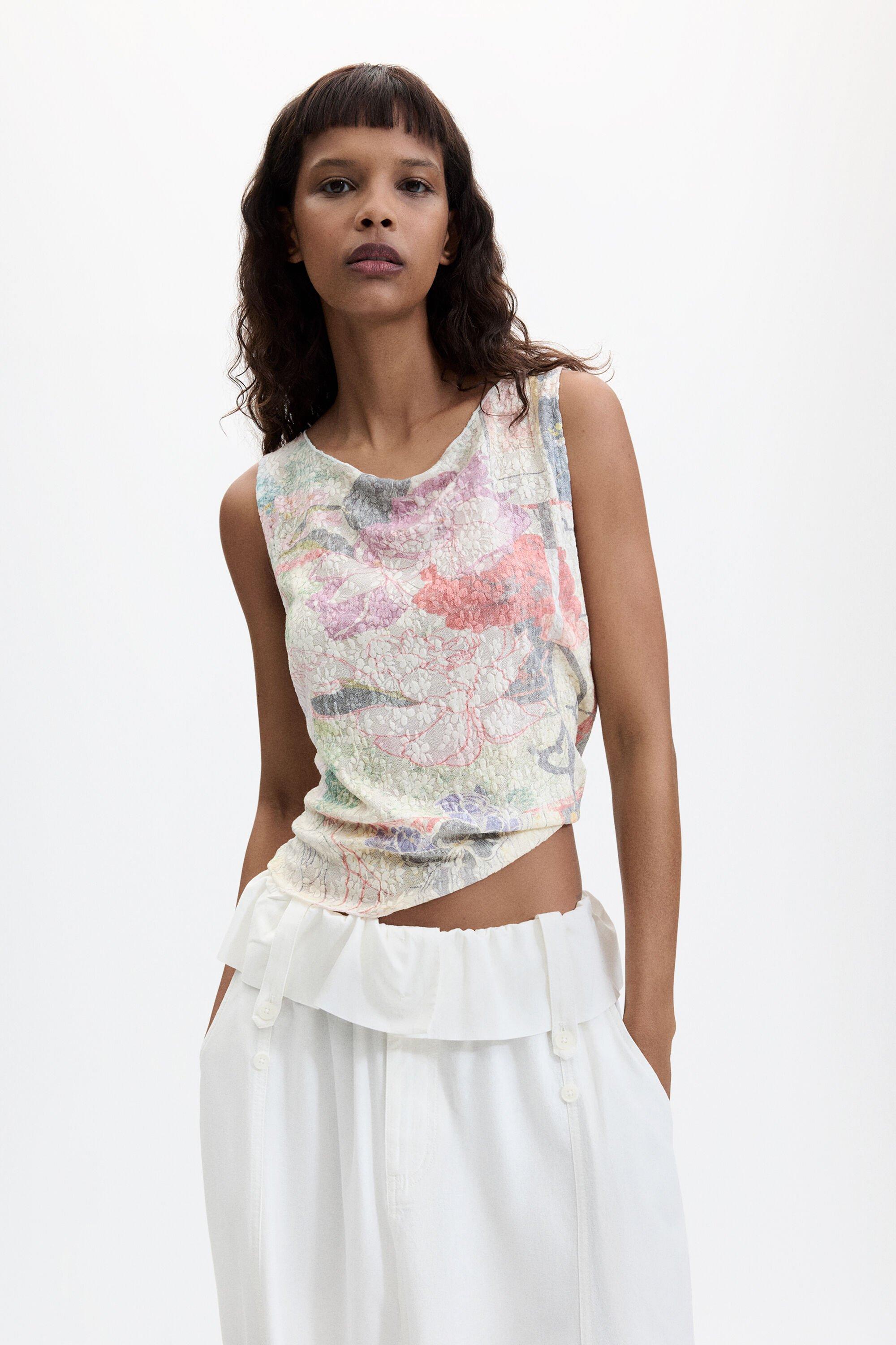Printed sleeveless t-shirt by DESIGUAL