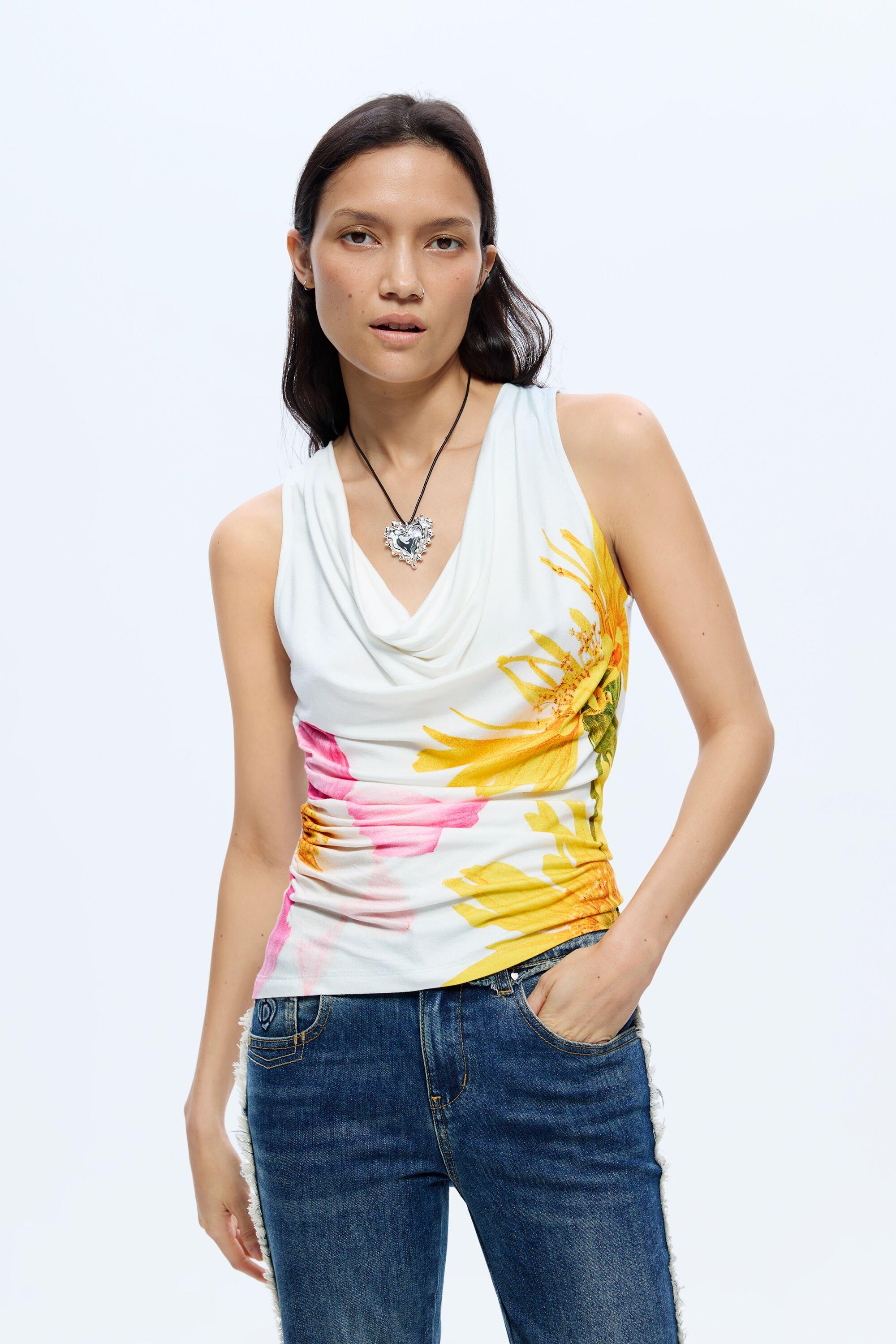 Printed sleeveless t-shirt by DESIGUAL