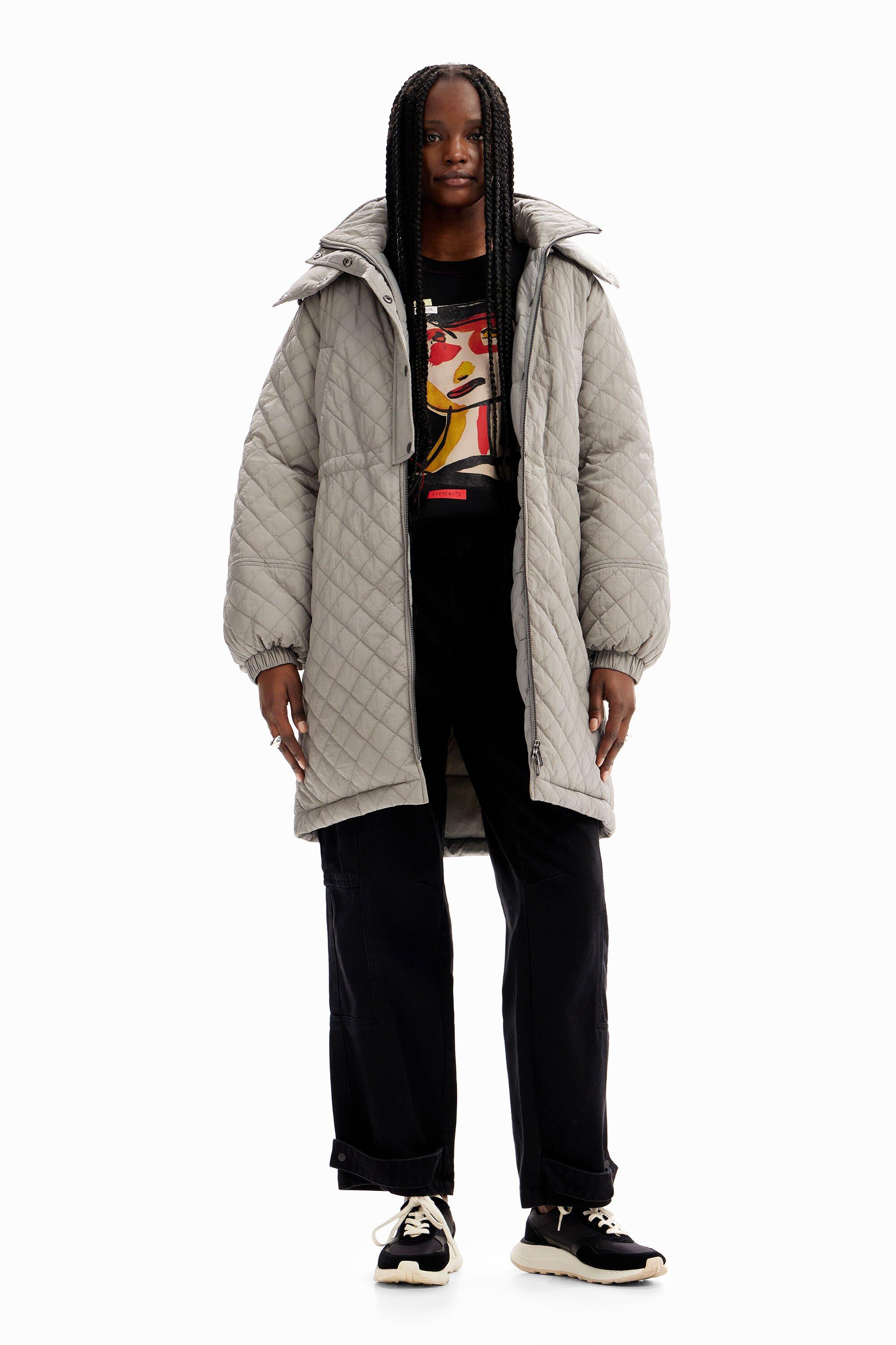 Puff-sleeve quilted coat by DESIGUAL