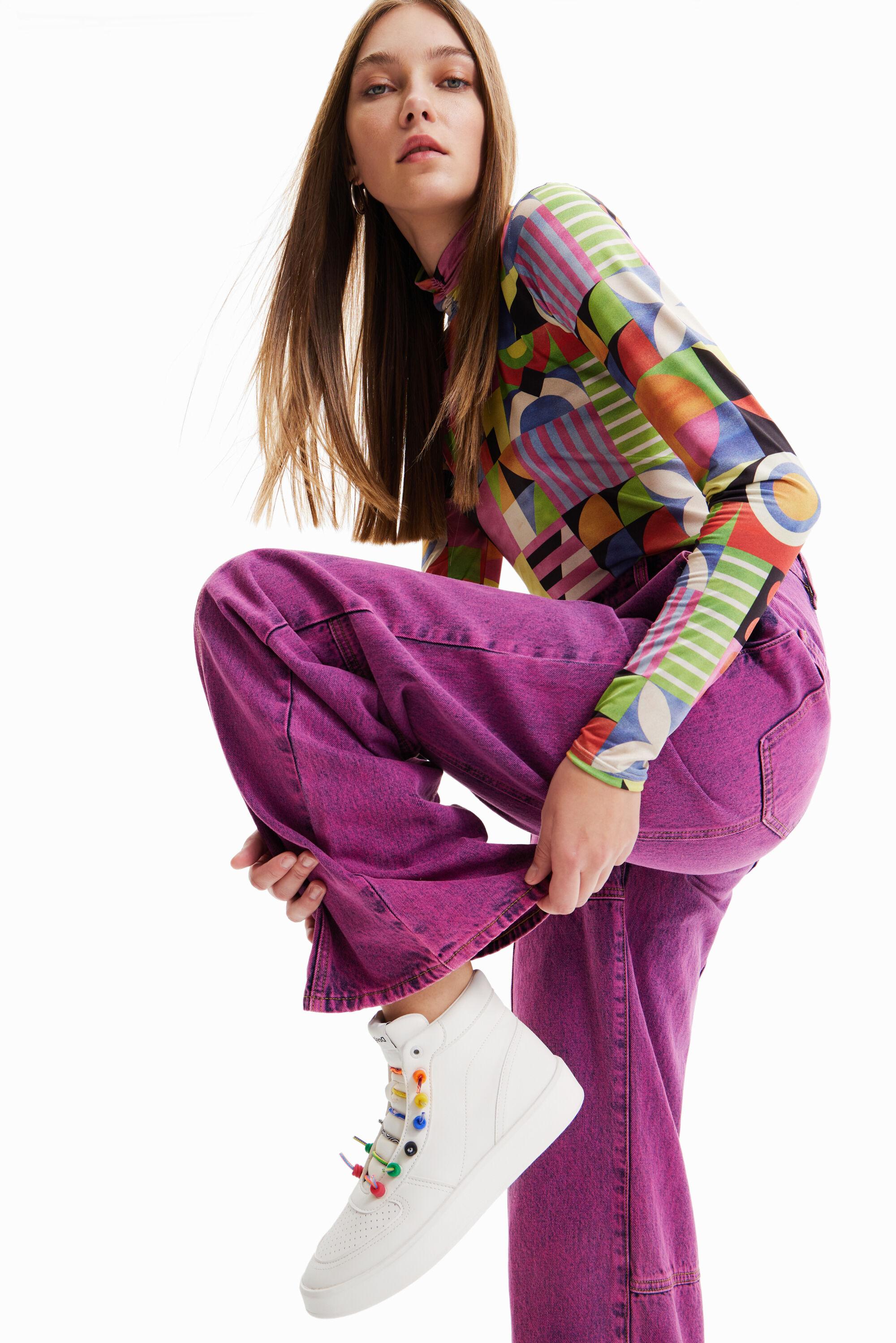 Rainbow lace high-top sneakers by DESIGUAL