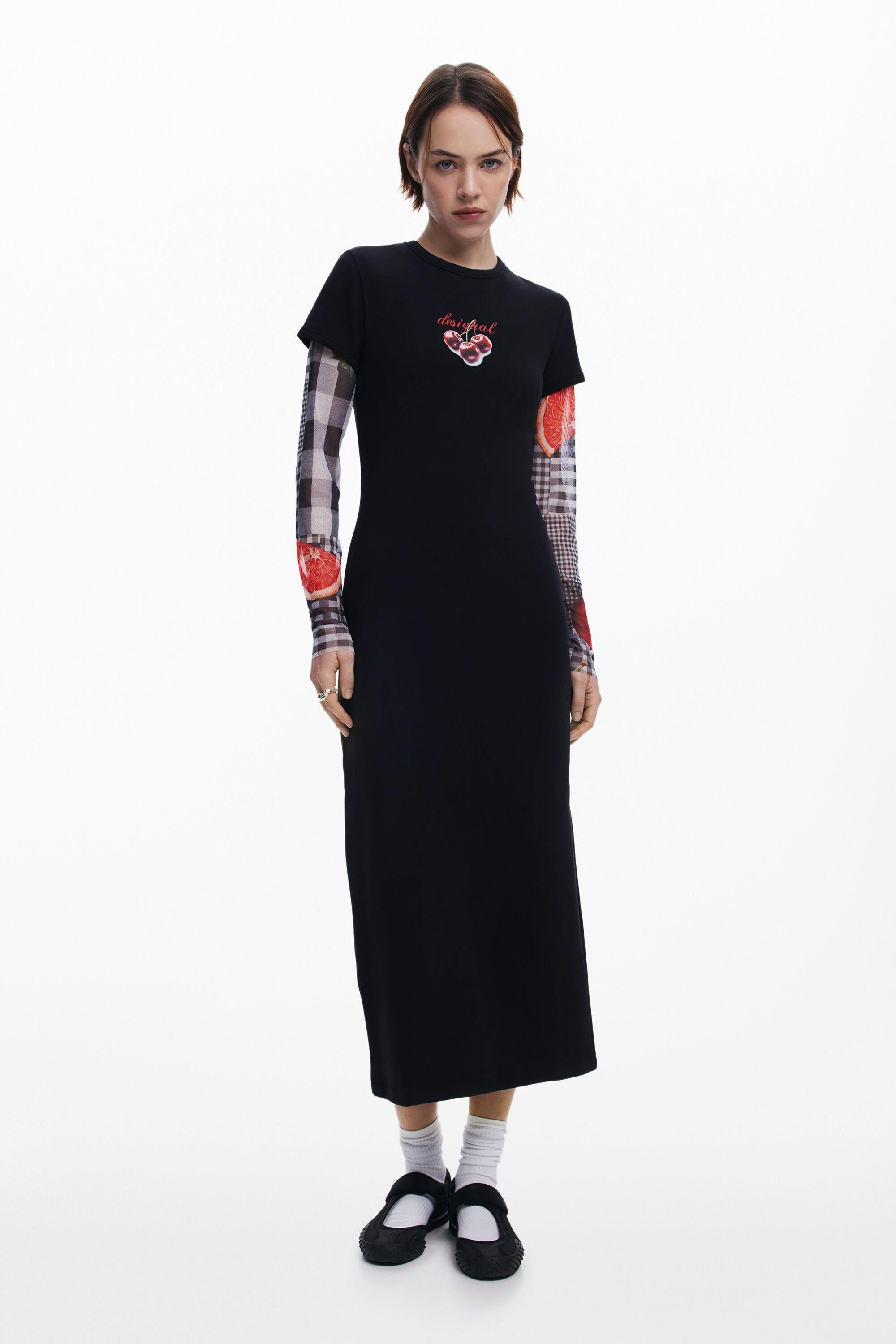 Ribbed midi dress cherries by DESIGUAL