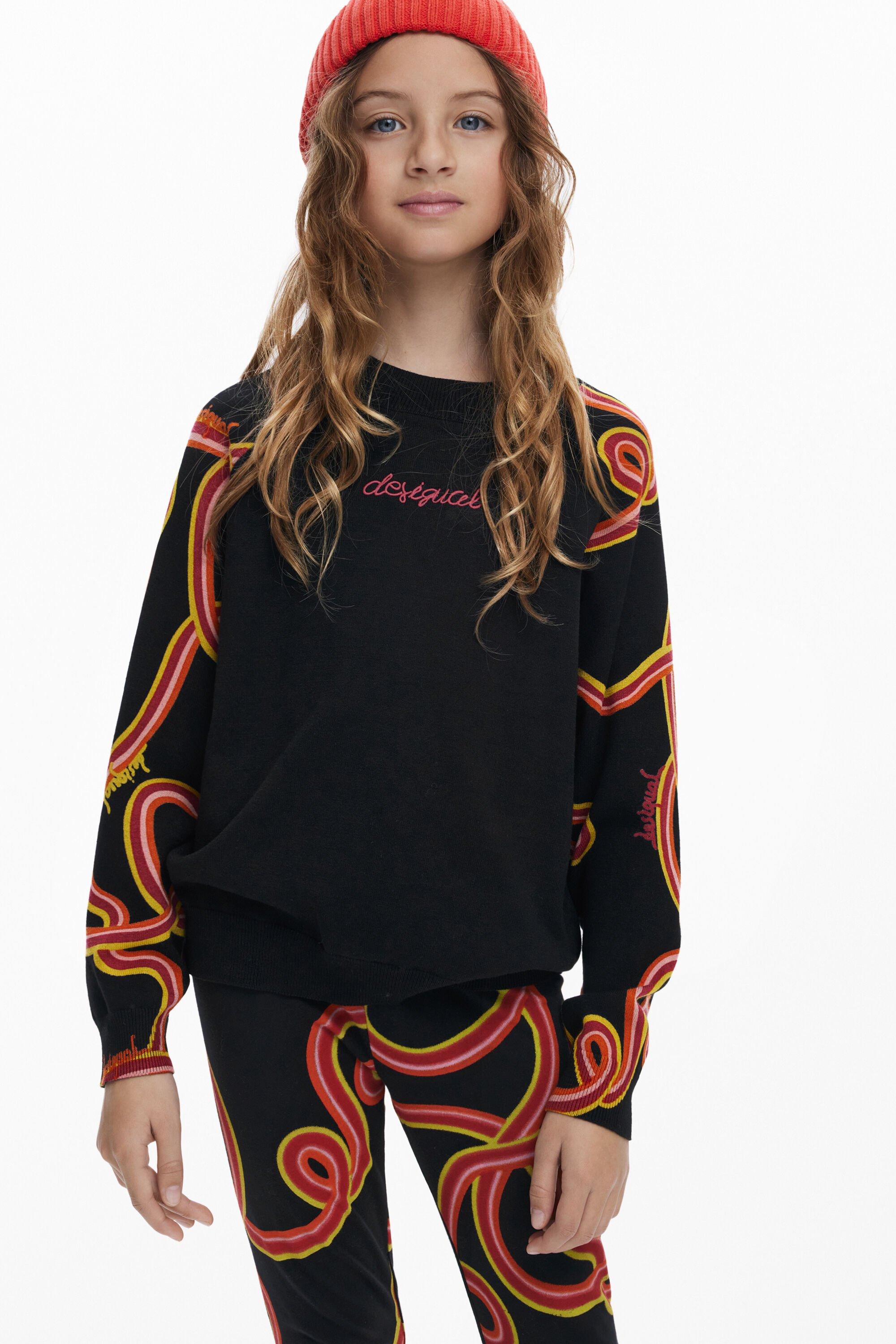 Serpentine sleeve sweater by DESIGUAL