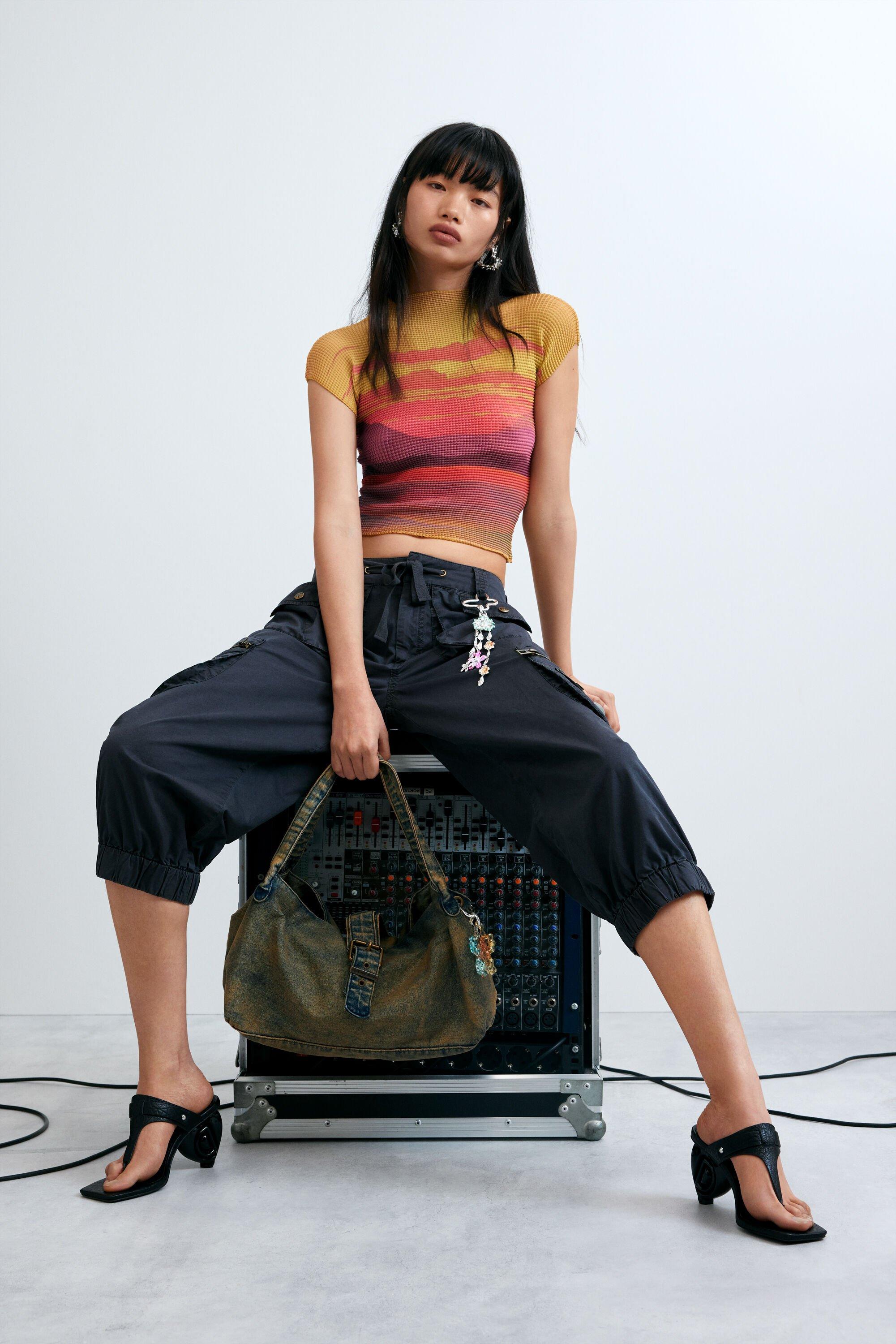 Short-Sleeved High Neck Blouse by DESIGUAL