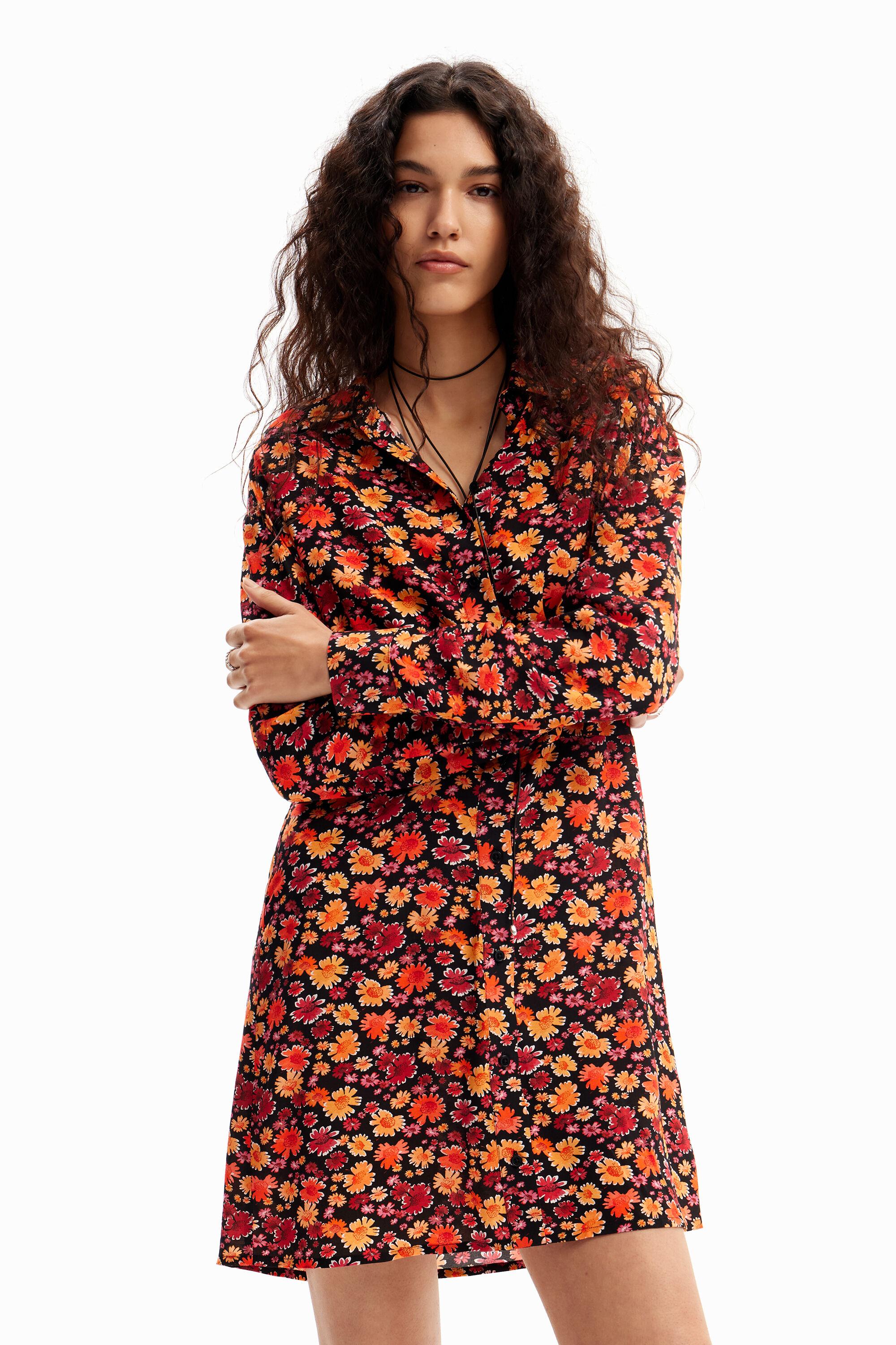 Short floral shirt dress by DESIGUAL