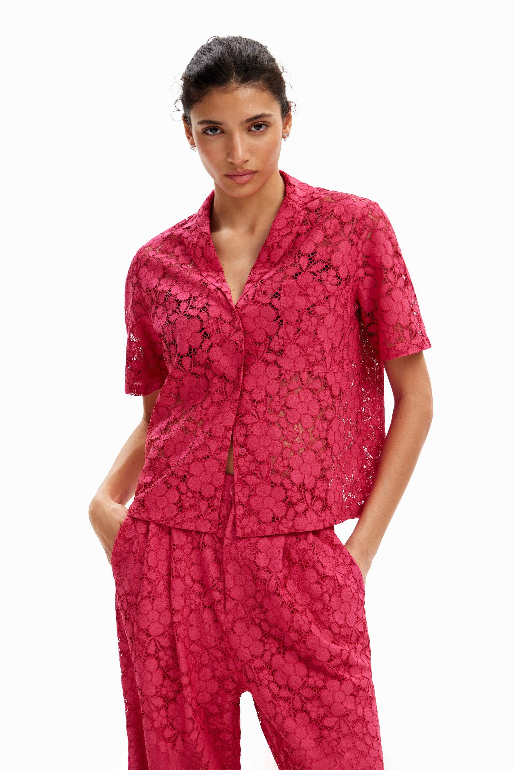 Short lace resort shirt by DESIGUAL