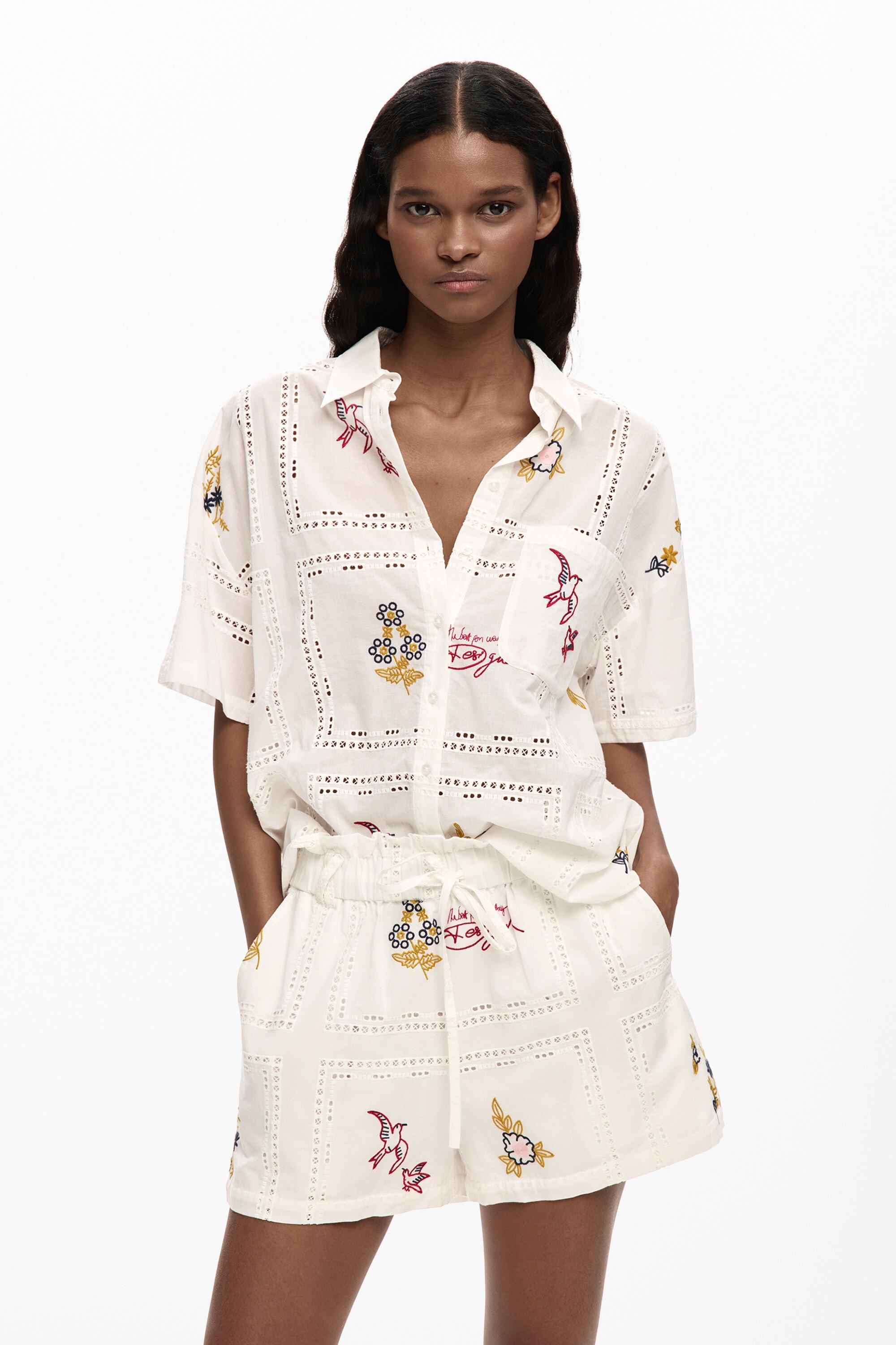 Short-sleeve embroidered shirt by DESIGUAL