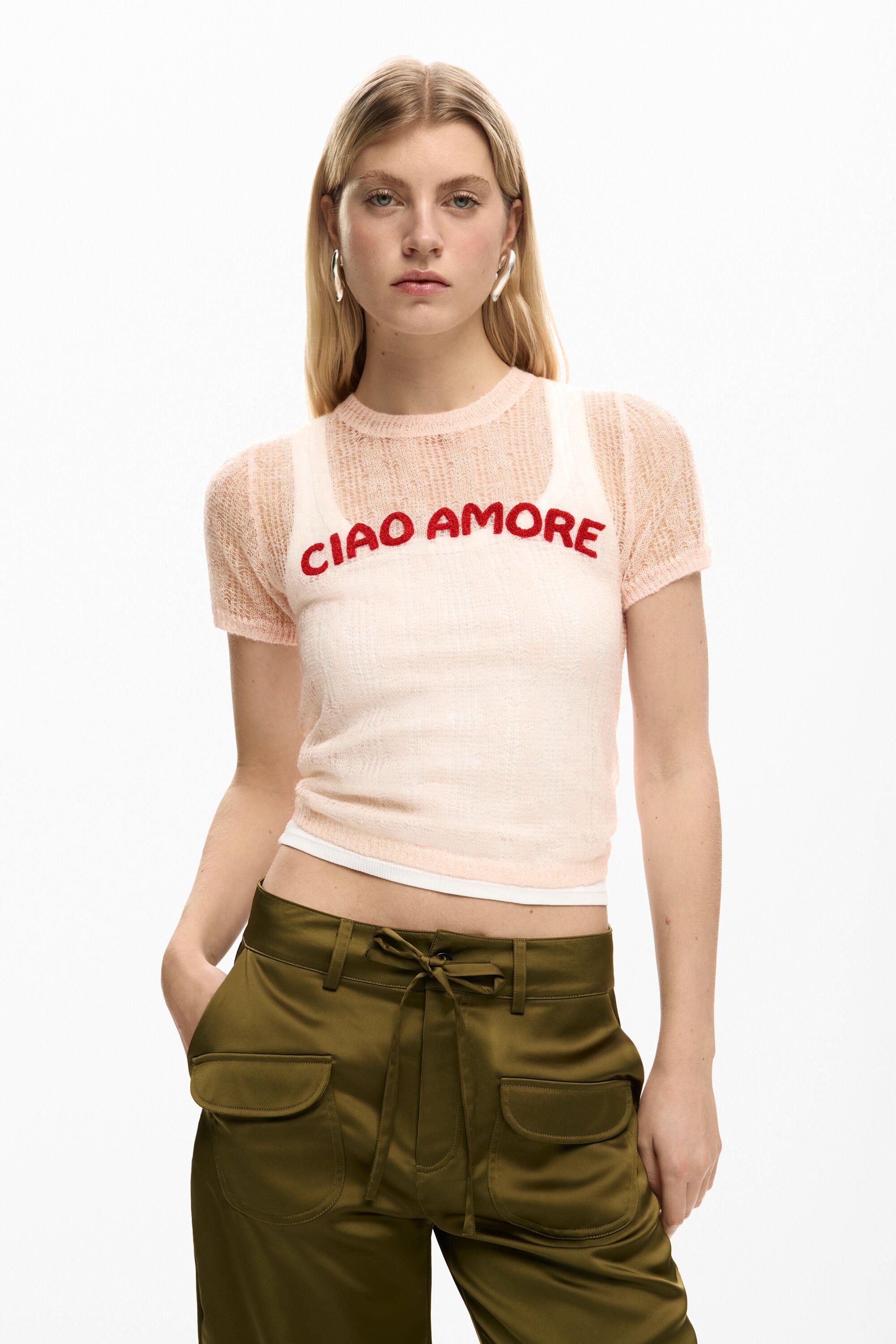 Short-sleeved T-shirt with message by DESIGUAL
