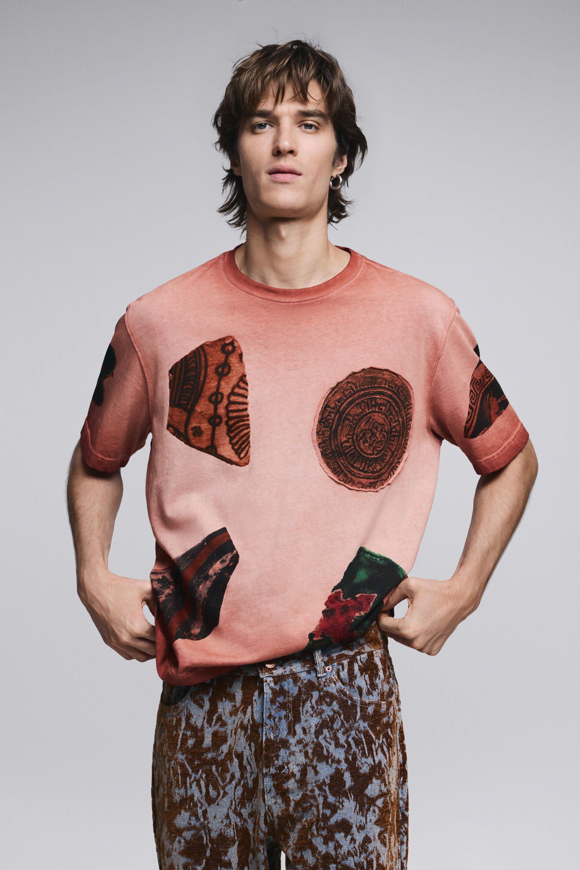 Short-sleeved patchwork t-shirt by DESIGUAL
