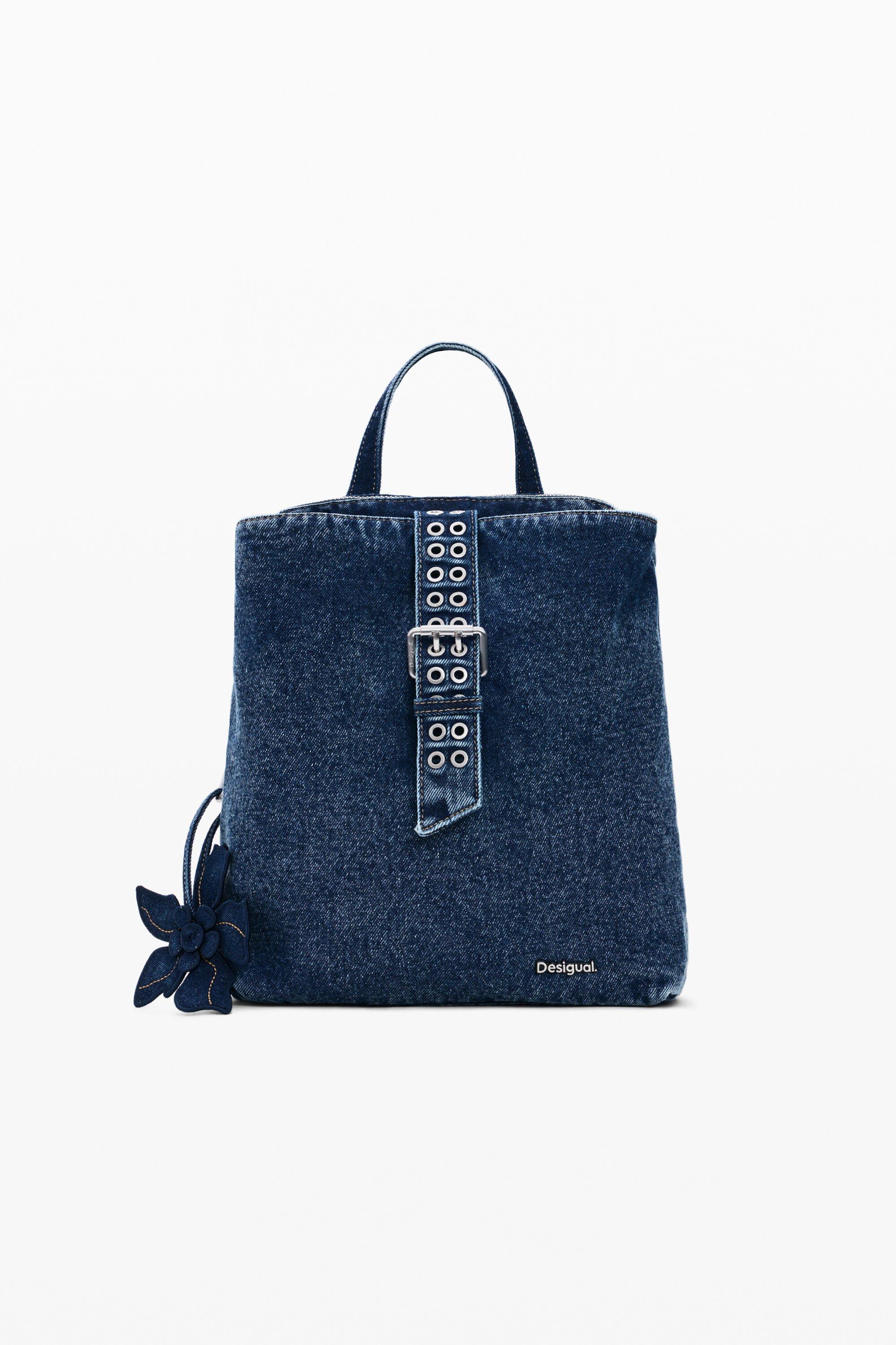 Small Denim Floral Backpack by DESIGUAL