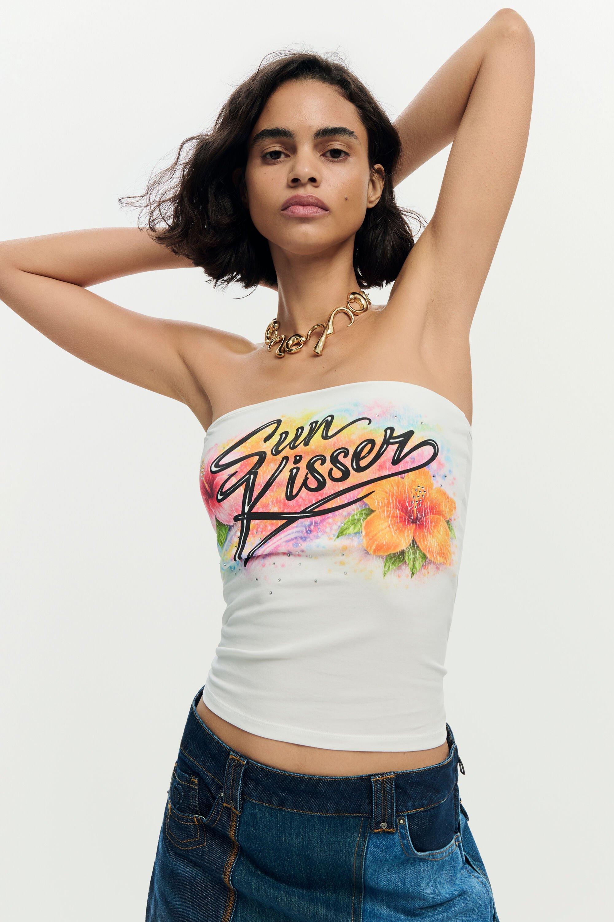 Strapless top by DESIGUAL
