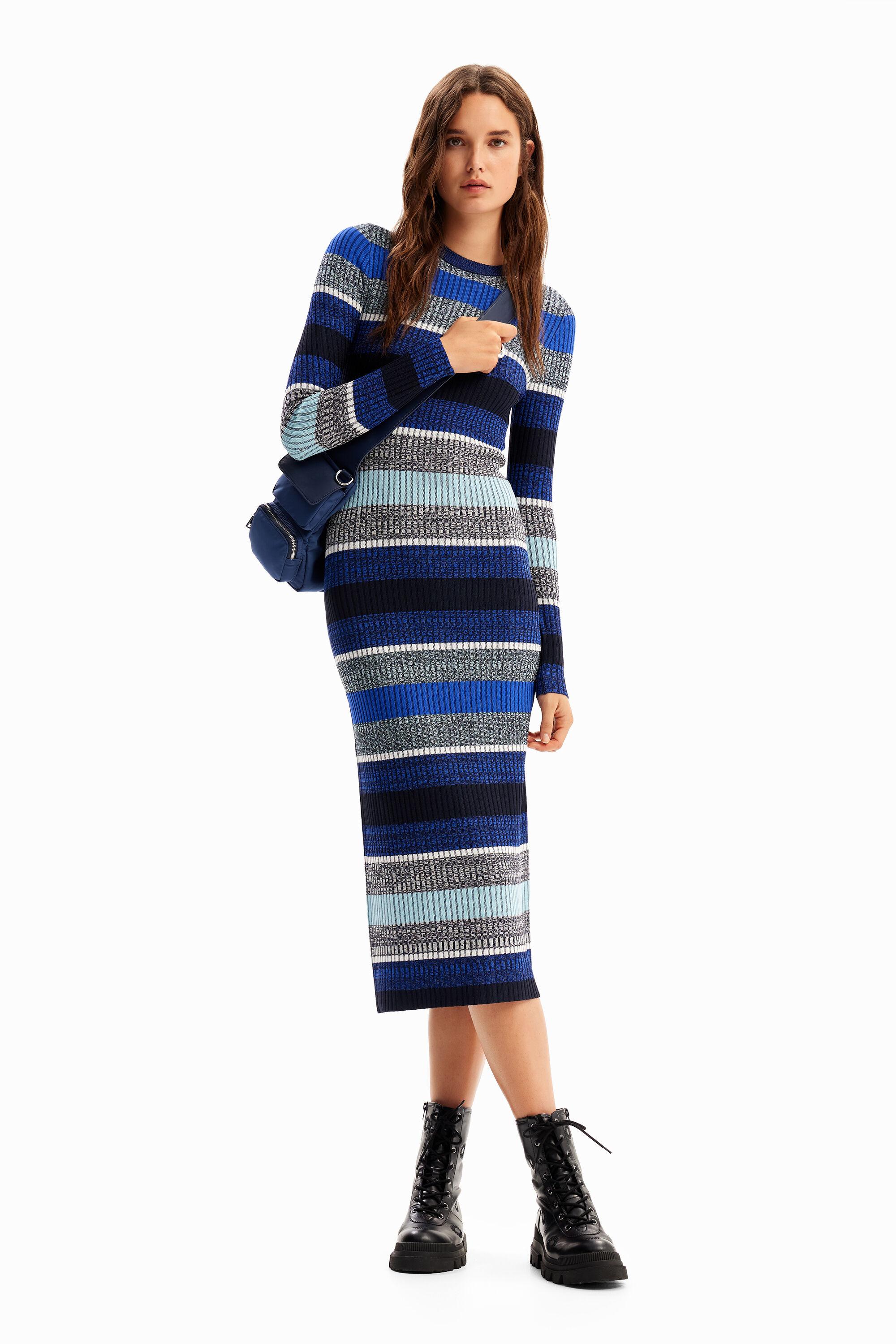 Stripy ribbed midi dress by DESIGUAL