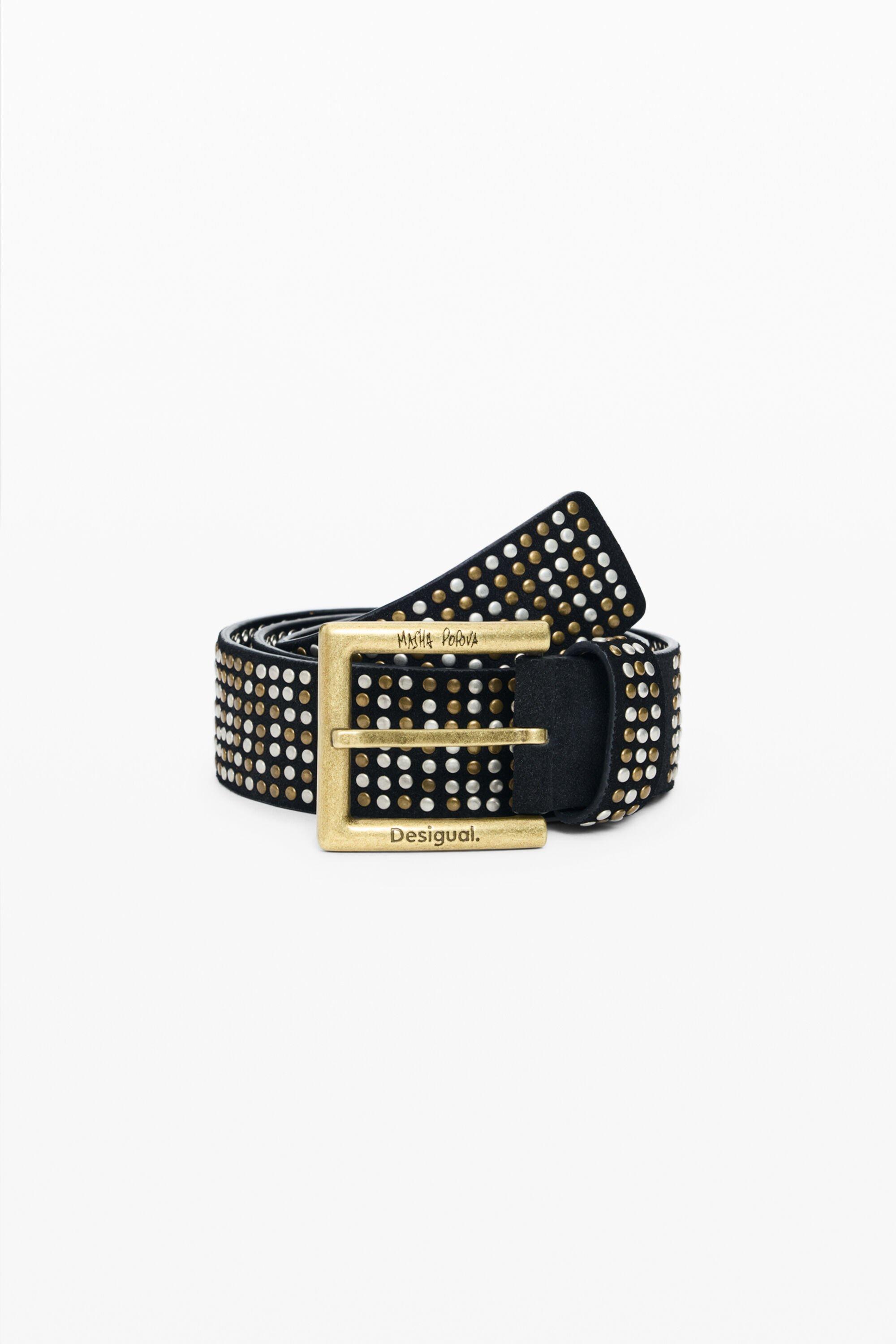 Studded leather belt masha popova by DESIGUAL