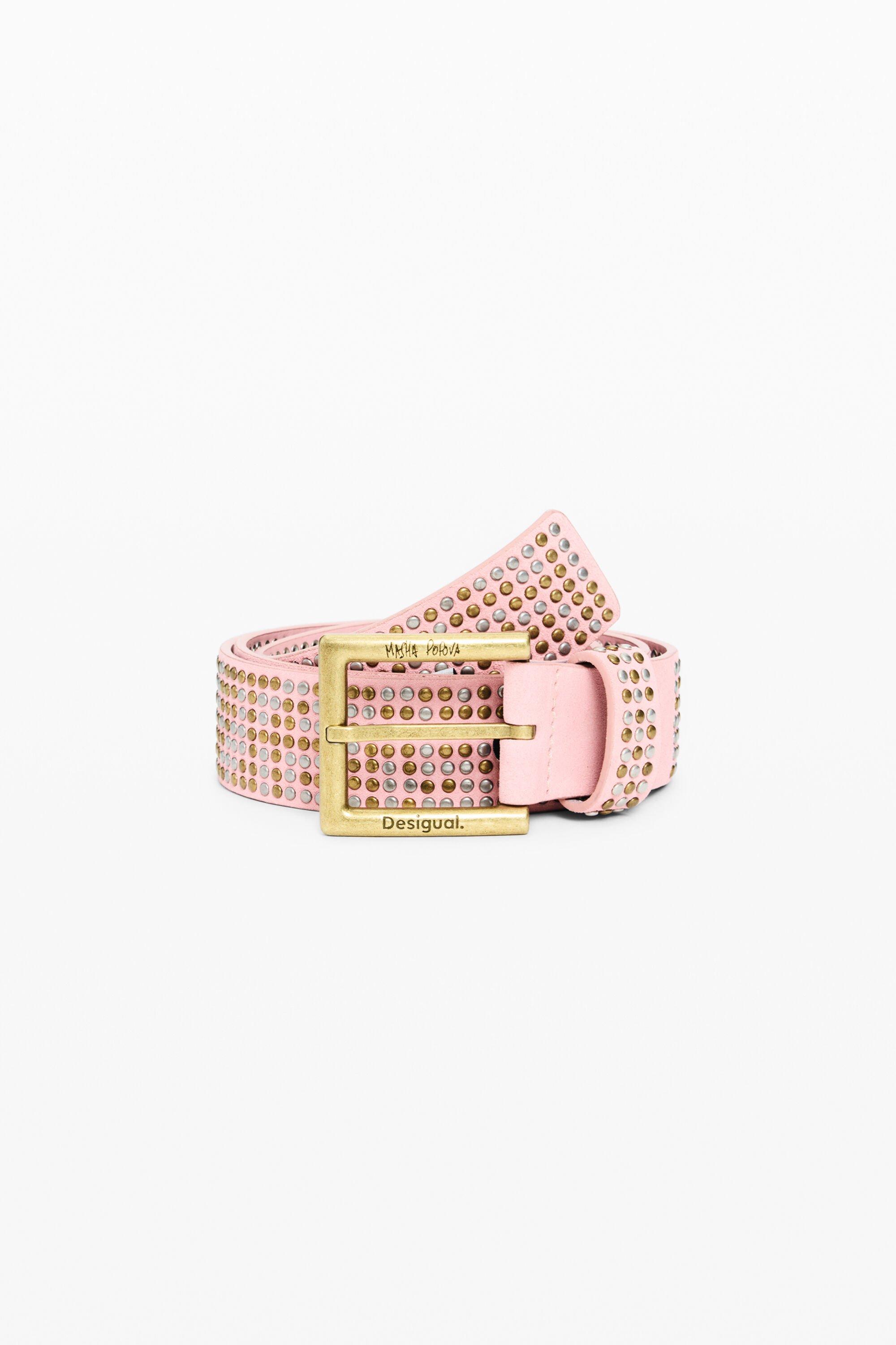 Studded leather belt masha popova by DESIGUAL
