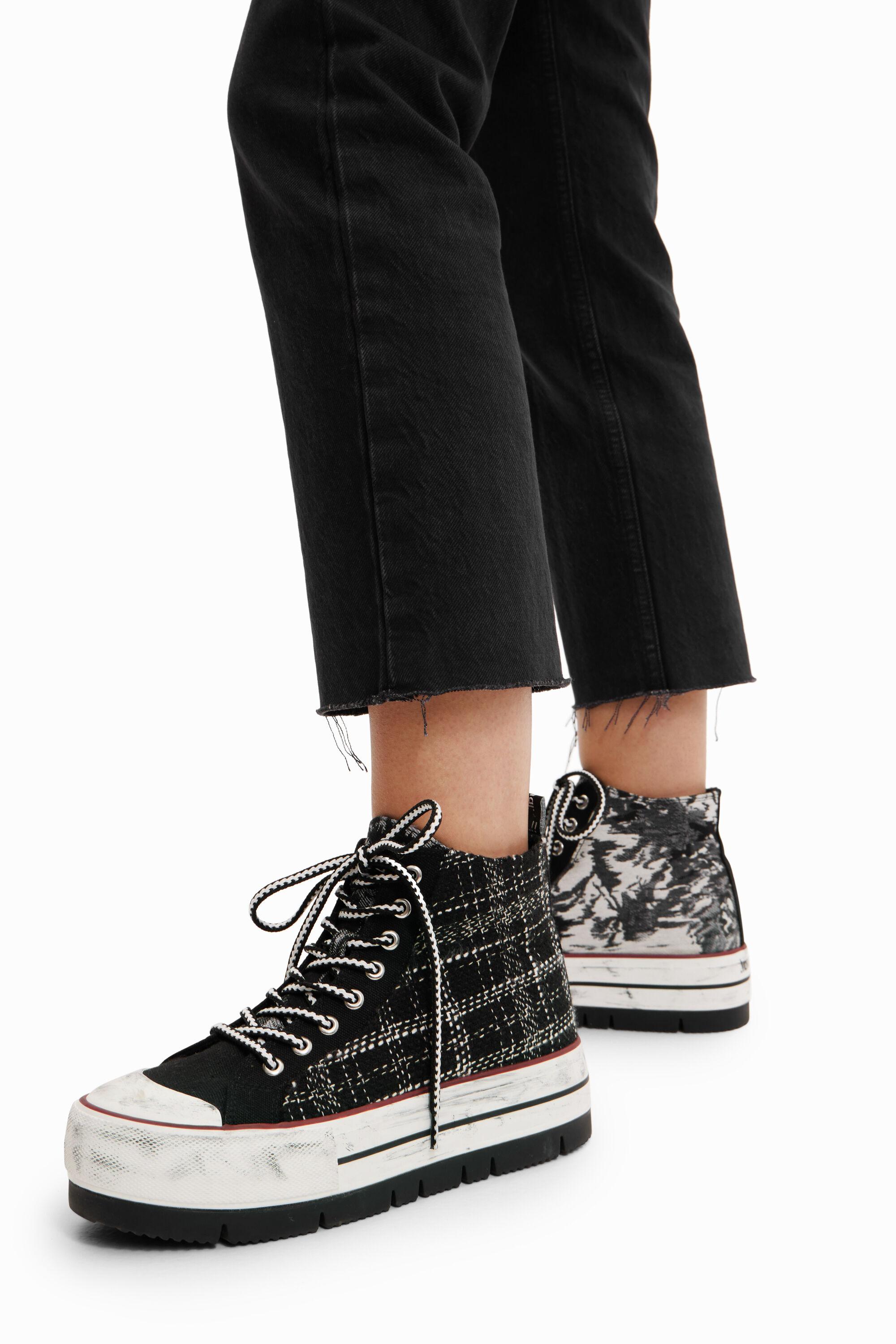 Tartan platform high-top sneakers by DESIGUAL