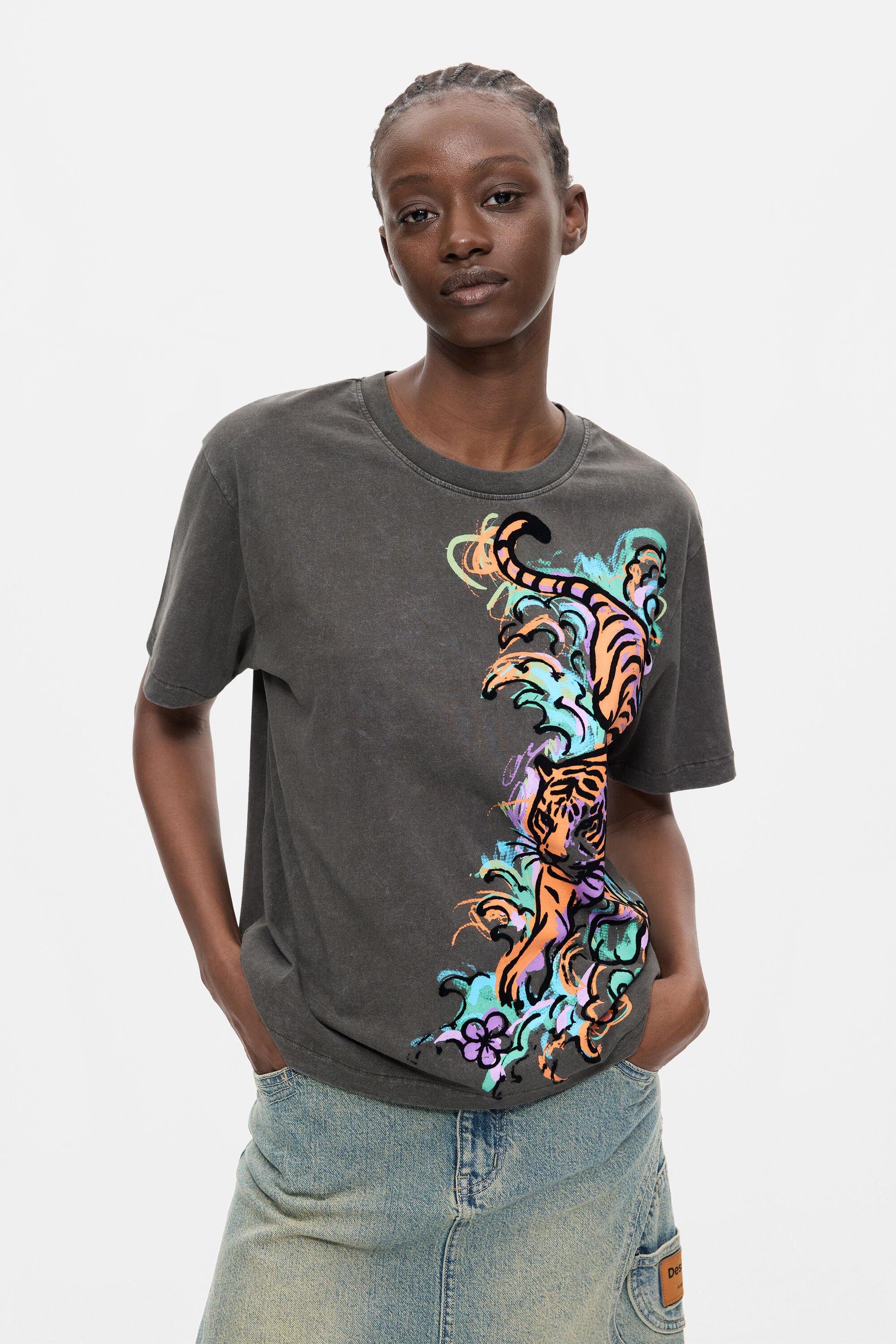 Tiger T-Shirt 100% Cotton by DESIGUAL