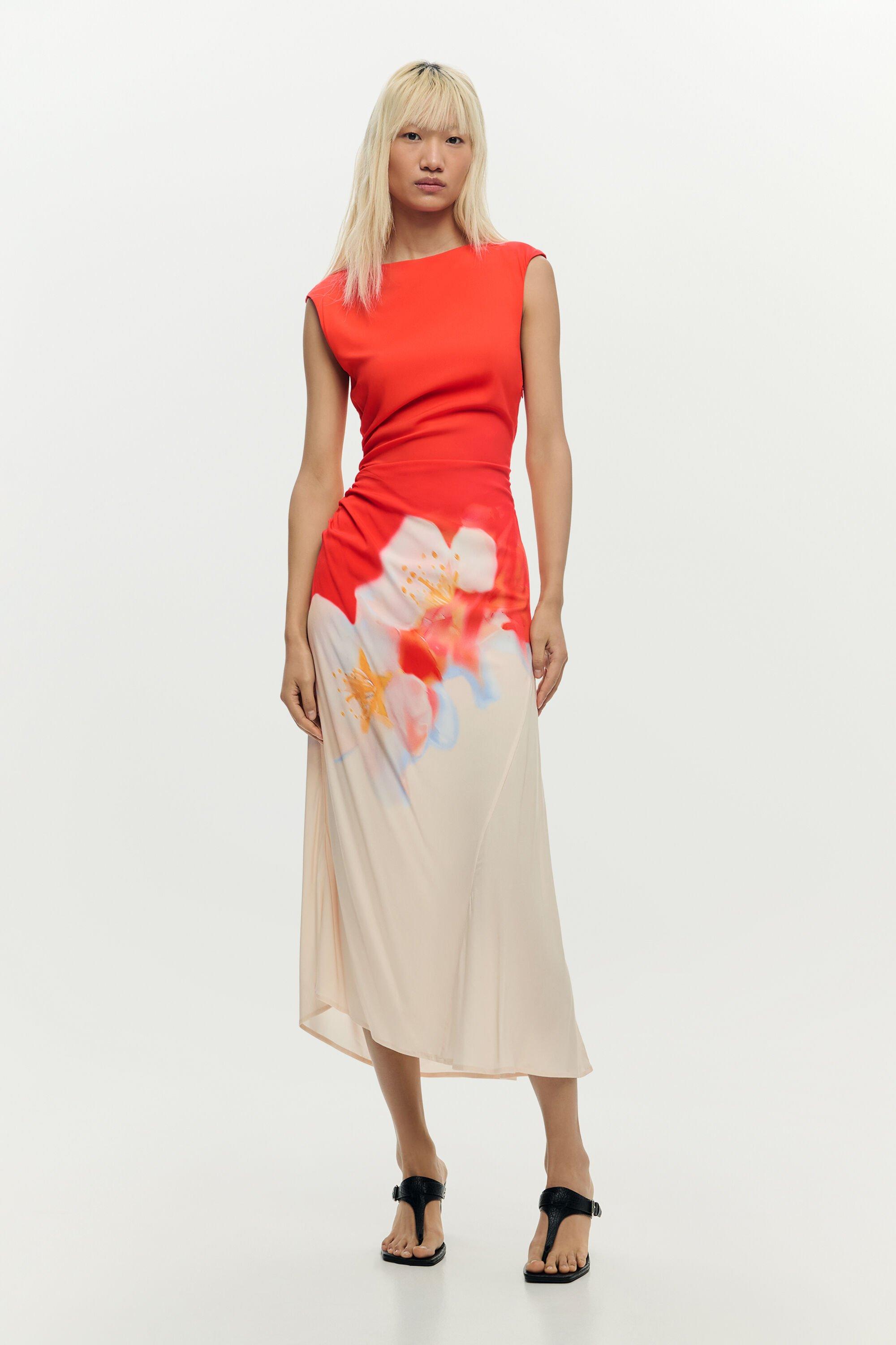 Two-tone floral dress by DESIGUAL