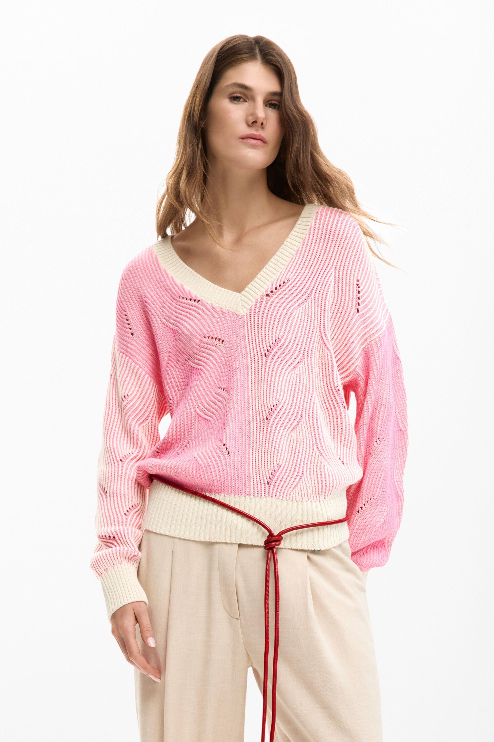 Two-tone knitted sweater by DESIGUAL