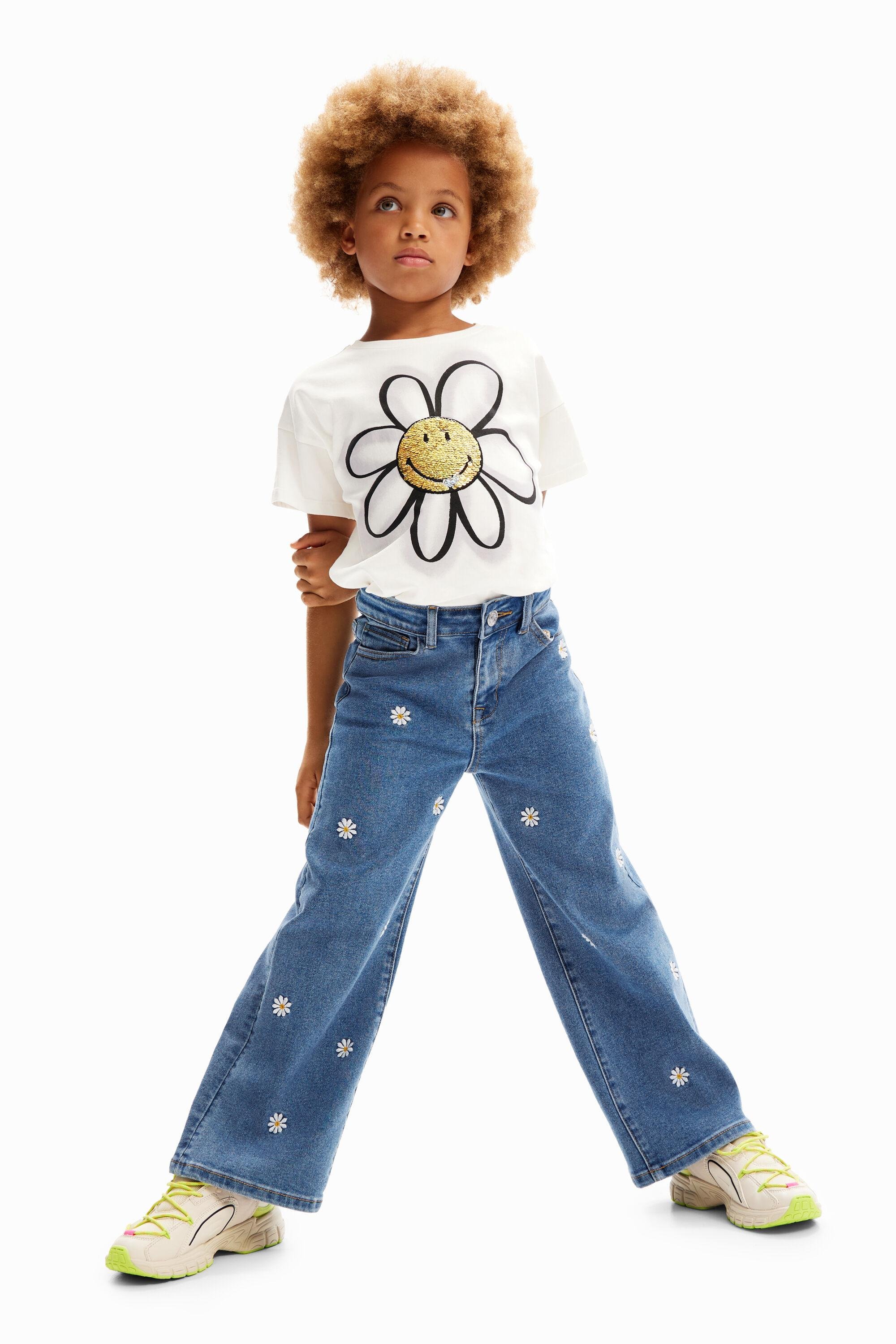 Wide-leg daisy jeans by DESIGUAL