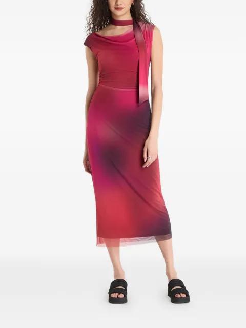 abstract-print draped midi dress by DESIGUAL