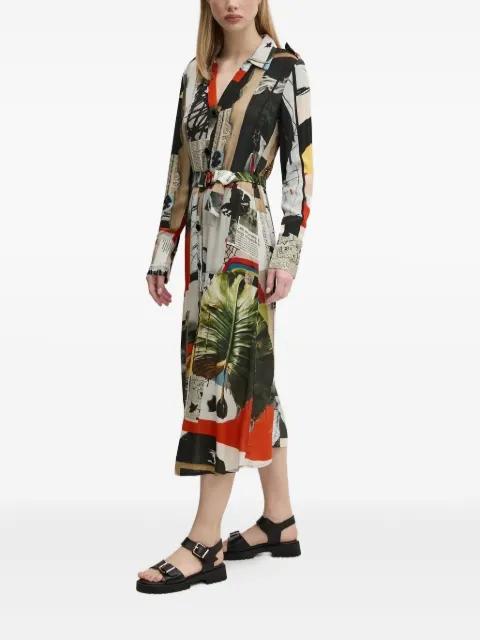 belted print shirt dress by DESIGUAL