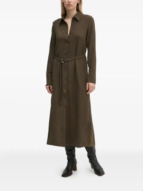 button-down belted midi shirt dress by DESIGUAL