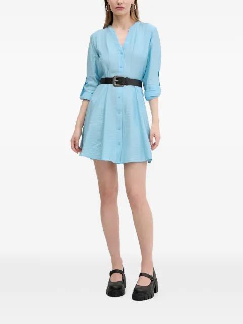 buttoned belted mini dress by DESIGUAL
