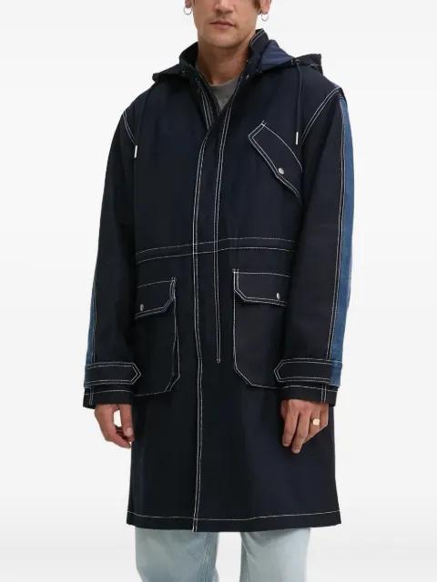 denim-panel hoodied parka by DESIGUAL