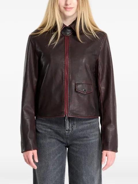 distressed-finish high-neck jacket by DESIGUAL