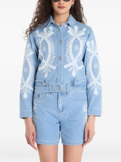 embroidered denim jacket by DESIGUAL