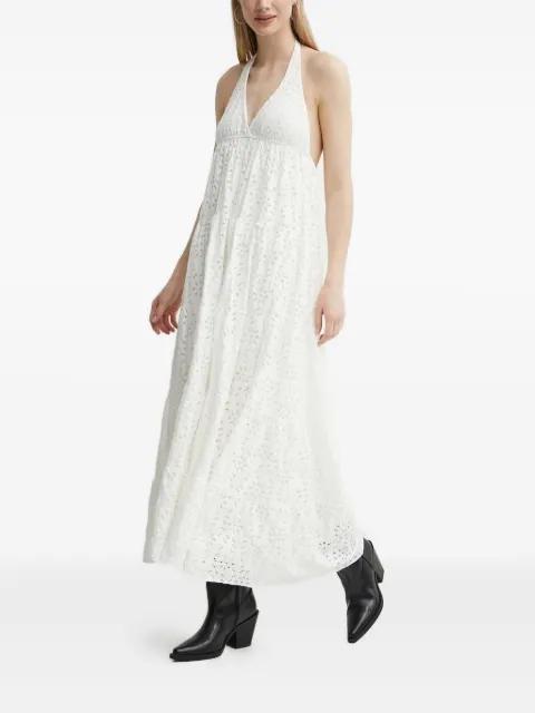 eyelet-embroidery halterneck maxi dress by DESIGUAL