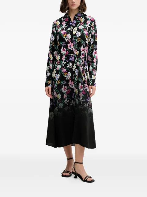 floral belted midi dress by DESIGUAL
