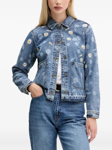 floral-embroidered denim jacket by DESIGUAL