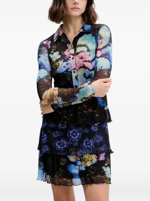 floral pleated mini dress by DESIGUAL