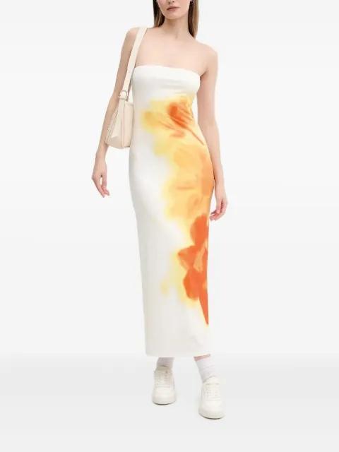 flower-print strapless maxi dress by DESIGUAL