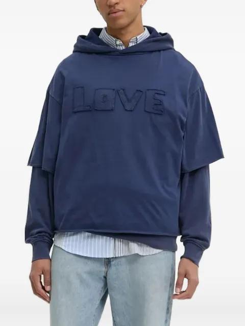 love-patches double-layer hoodie by DESIGUAL