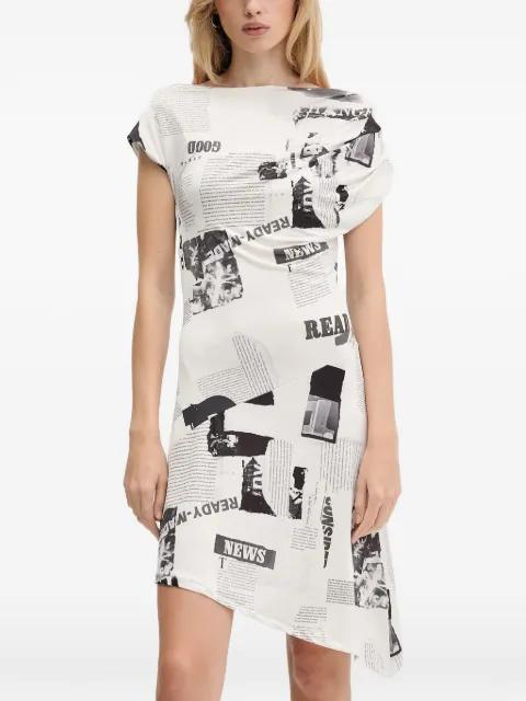 newspaper-print dress by DESIGUAL