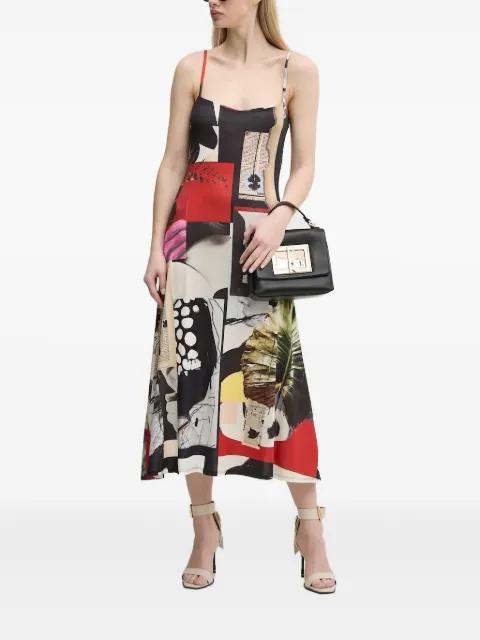 patchwork-print slip midi dress by DESIGUAL