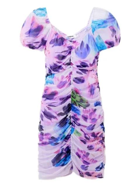 puff-sleeves floral-print mini day dress by DESIGUAL