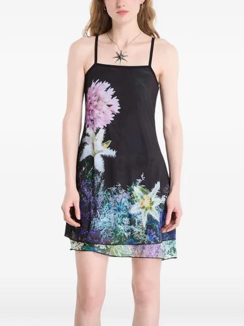 reversible floral-print layered mini dress by DESIGUAL